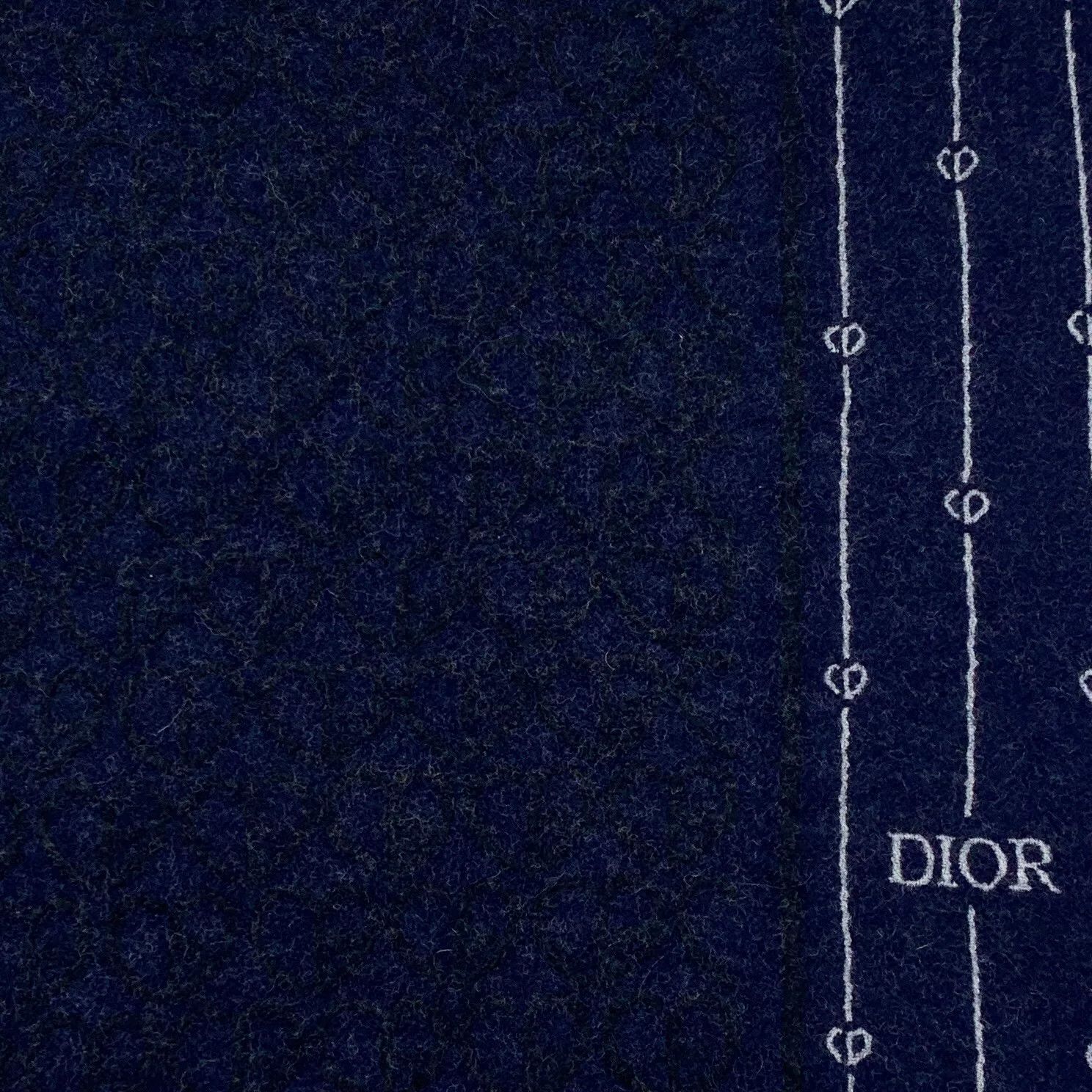 Dior Dior Blue CD Embroidered Wool Scarf Size ONE SIZE - 3 Thumbnail