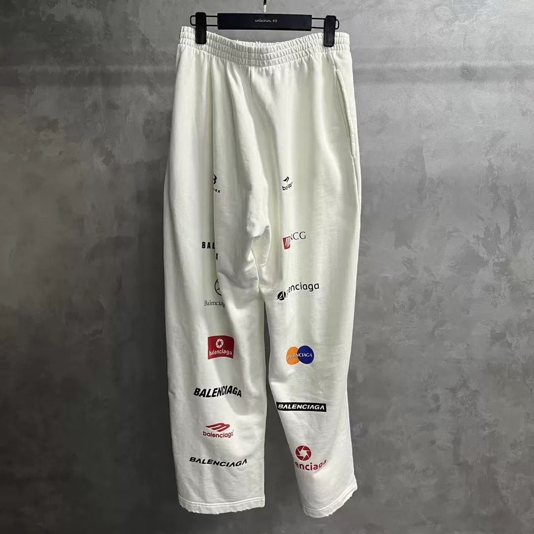Balenciaga Balenciaga Logo Print Straight Casual Pants Size US 26 / EU 42 - 2 Thumbnail
