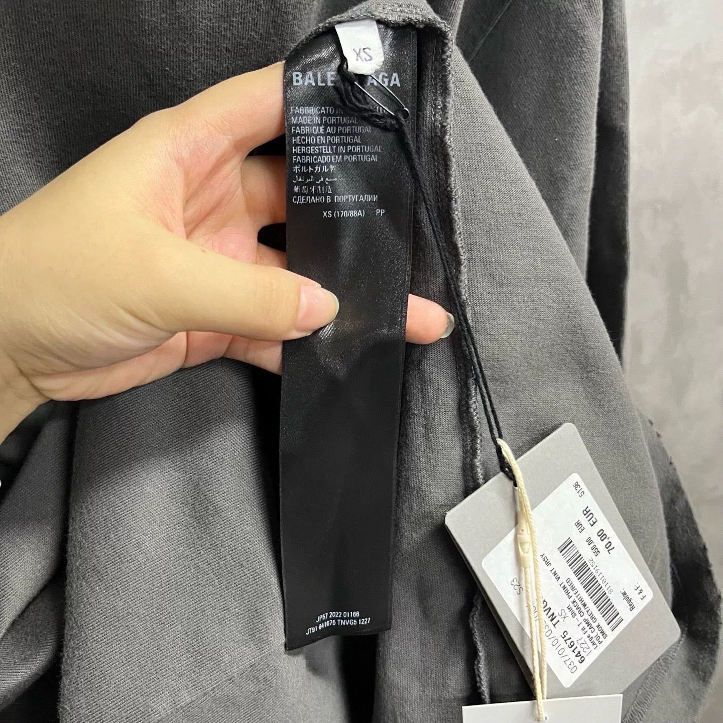 Balenciaga Balenciaga Gray Logo Print Short Sleeve T-Shirt Size US XS / EU 42 / 0 - 5 Thumbnail