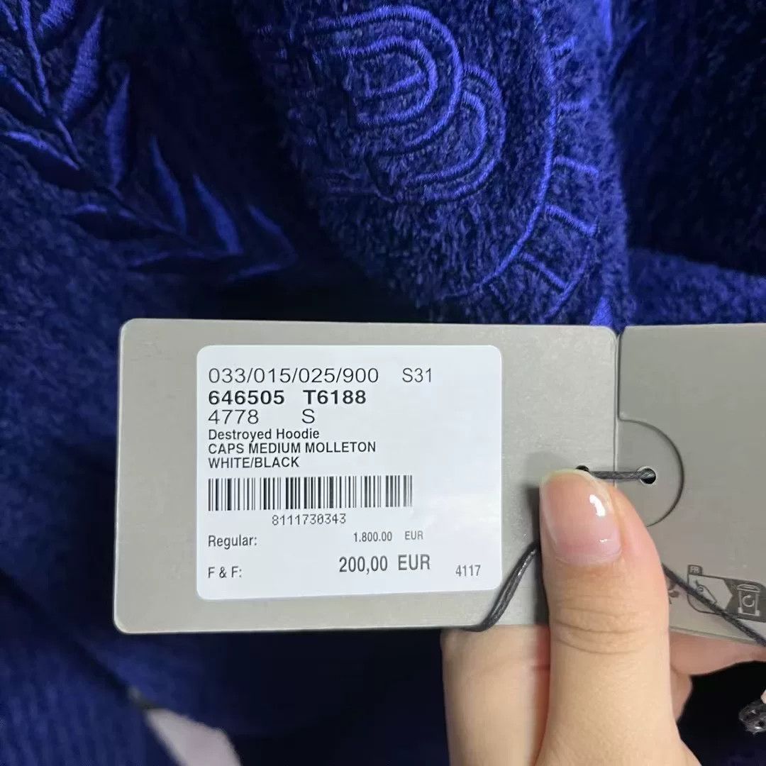 Balenciaga Balenciaga Blue Fleece Embroidered Hoodie Size US S / EU 44-46 / 1 - 3 Thumbnail