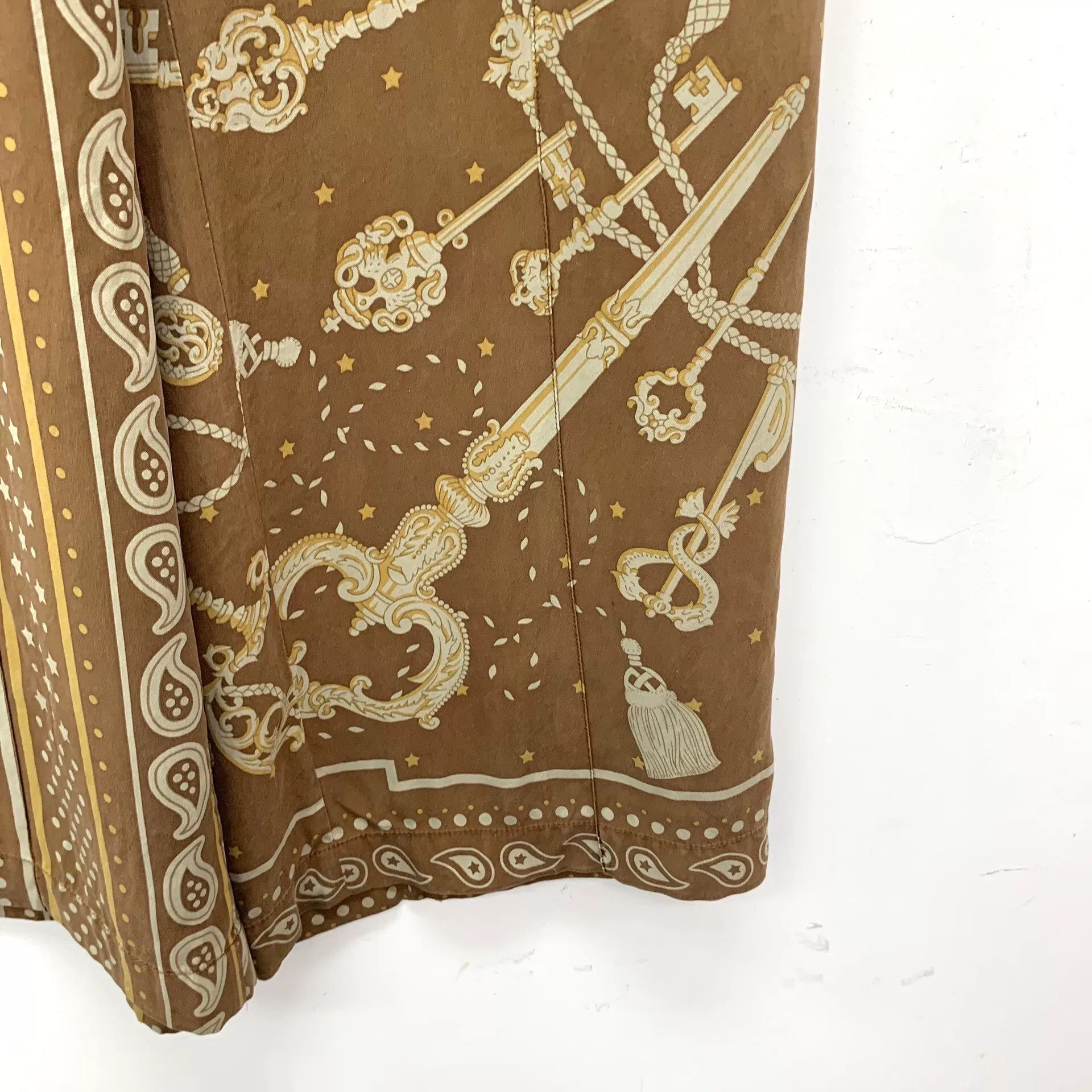 Hermes hermes brown silk polka dot pleated skirt Size US 36 / EU 52 - 5 Thumbnail