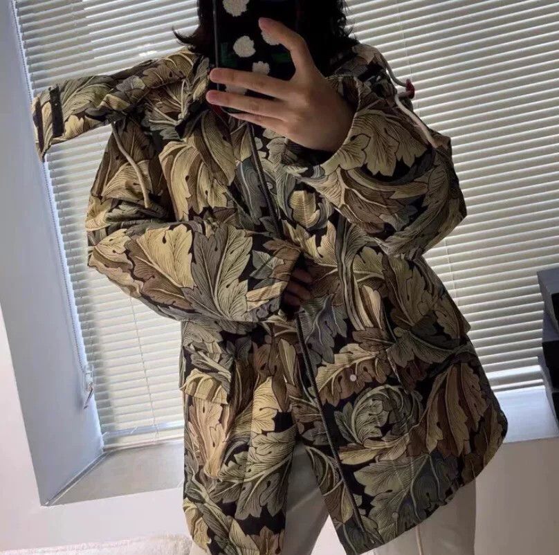 Loewe Loewe Green Floral Hooded Puffer Jacket Size US L / EU 52-54 / 3 - 8 Thumbnail