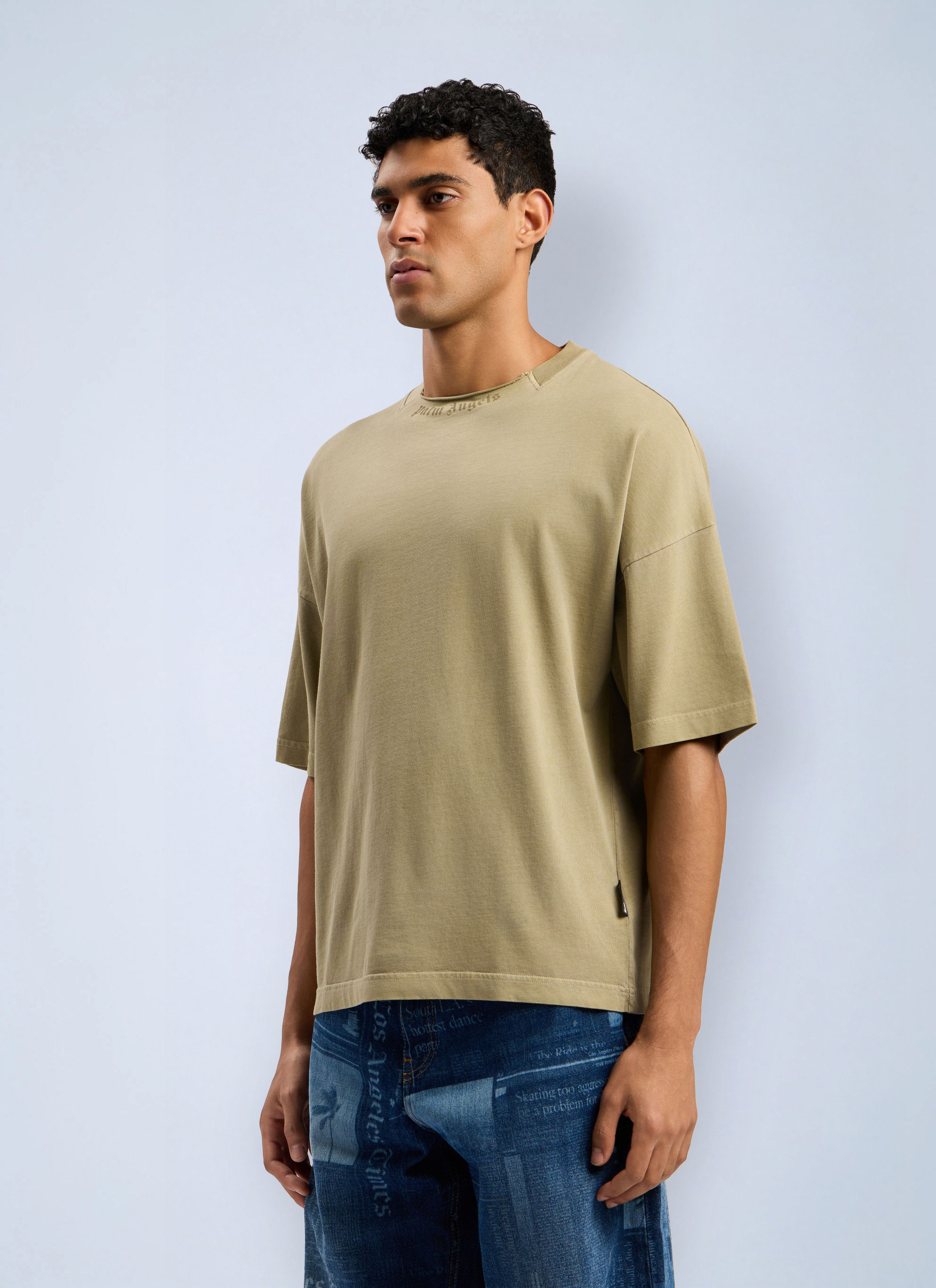 Palm Angels Curved Logo Loose Collar T-Shirt Size US S / EU 44-46 / 1 - 3 Thumbnail