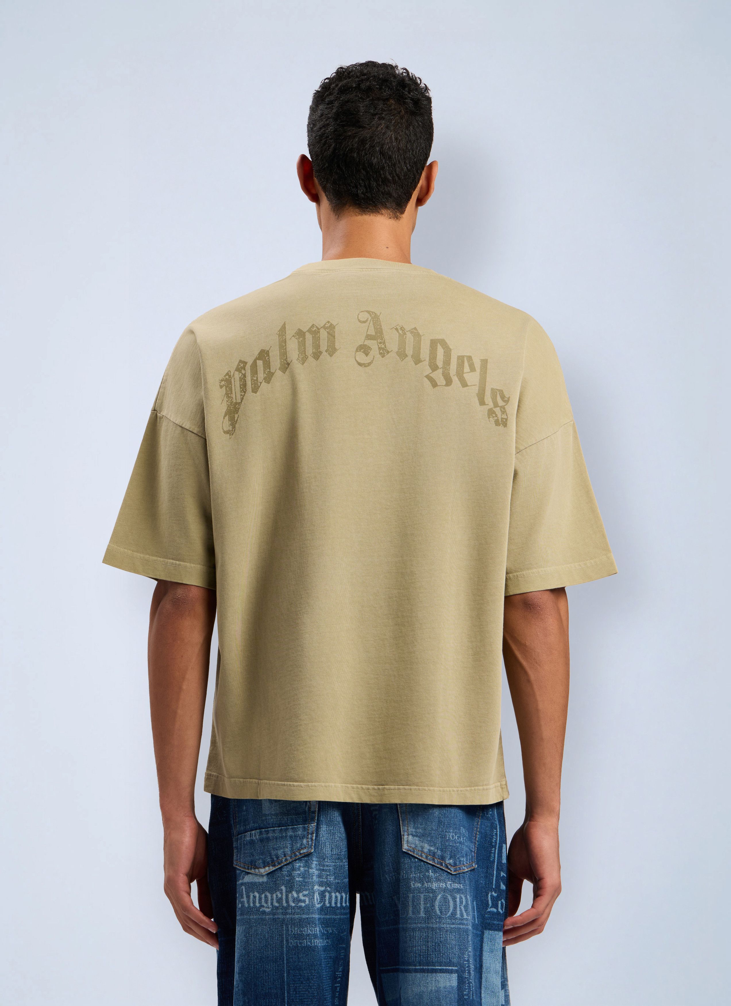 Palm Angels Curved Logo Loose Collar T-Shirt Size US XS / EU 42 / 0 - 4 Thumbnail
