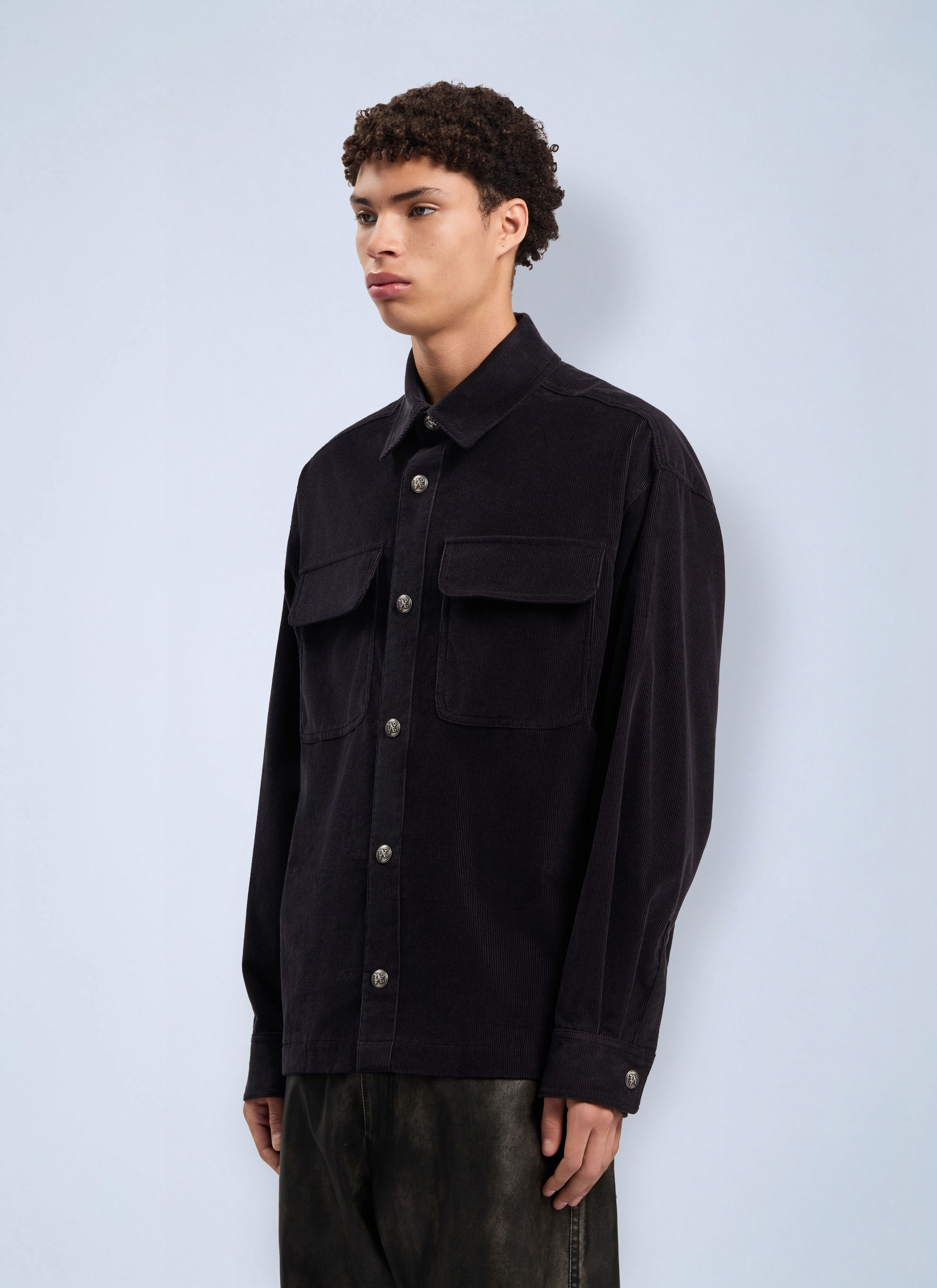 Palm Angels Classic Logo Corduroy Overshirt Size US L / EU 52-54 / 3 - 3 Thumbnail