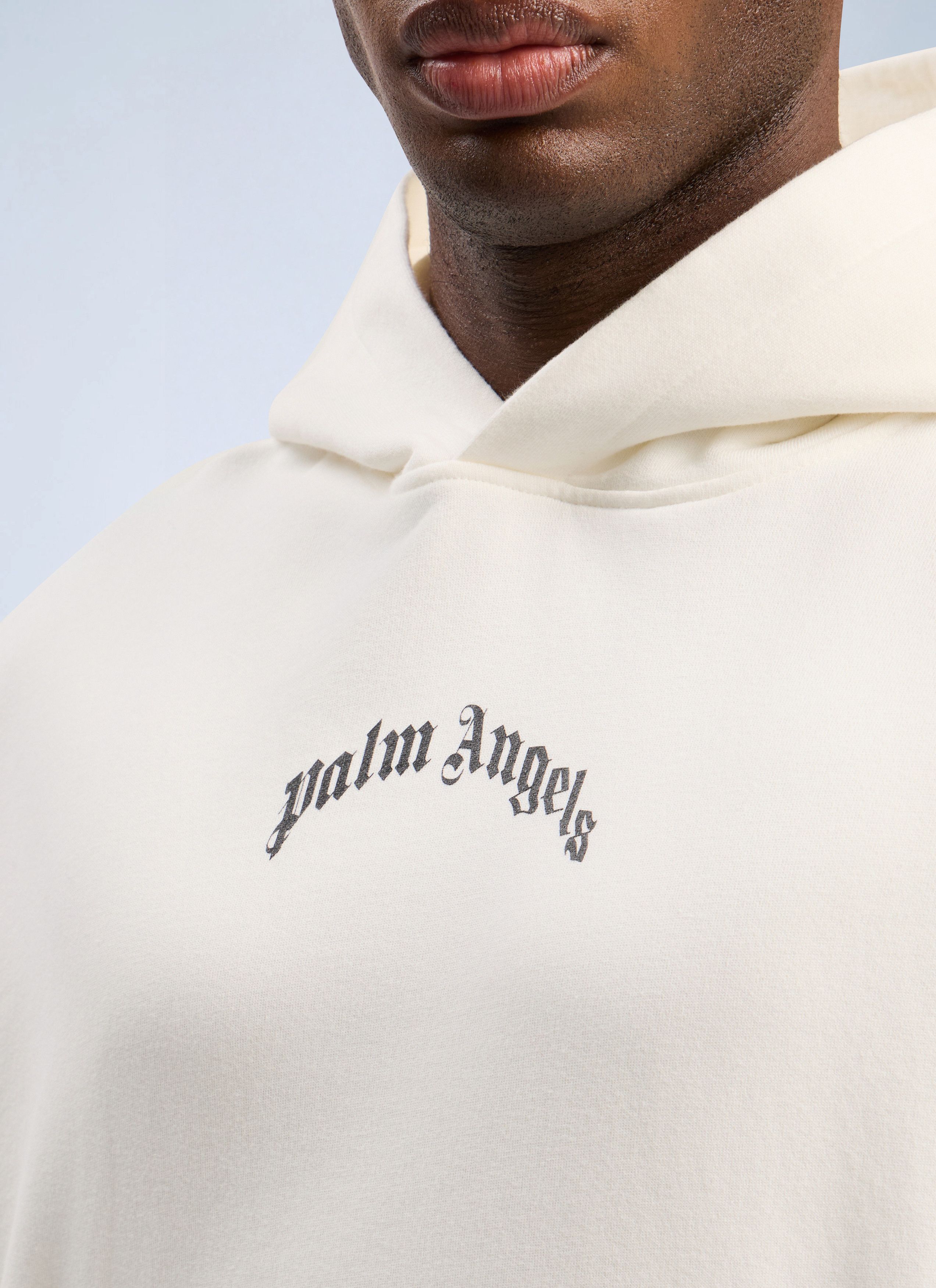 Palm Angels Back Curved Logo Loose Hooded Sweatshirt Size US S / EU 44-46 / 1 - 5 Thumbnail