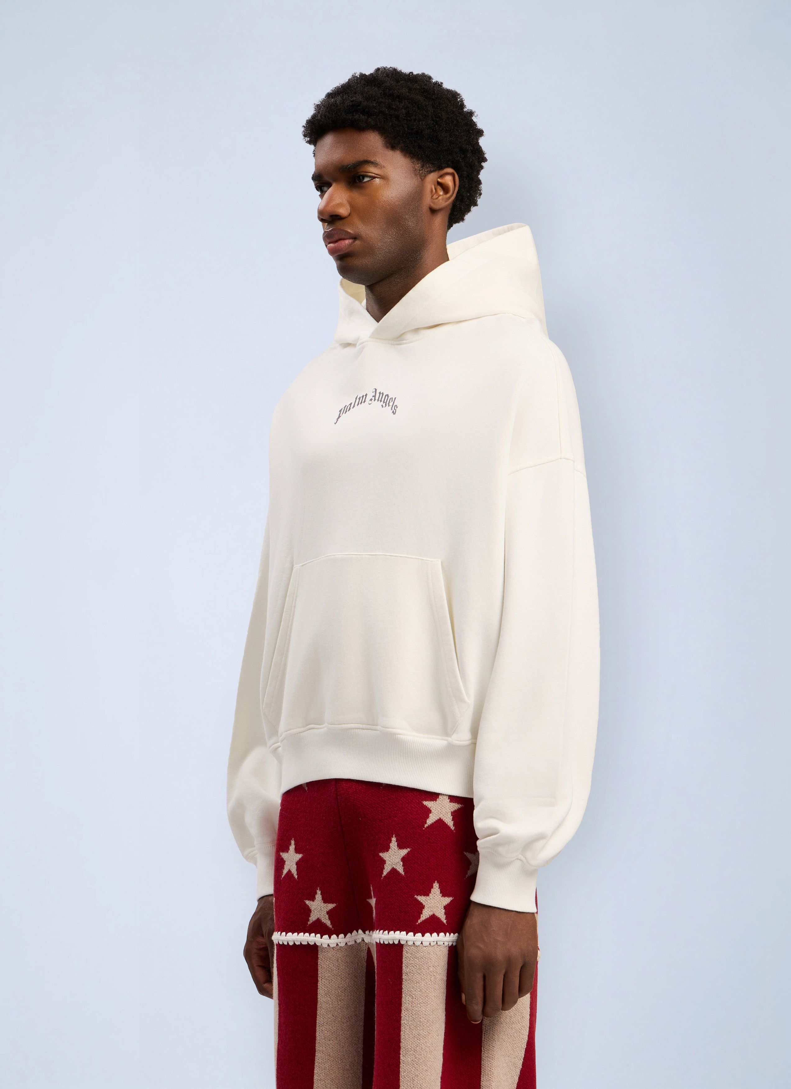 Palm Angels Back Curved Logo Loose Hooded Sweatshirt Size US S / EU 44-46 / 1 - 3 Thumbnail