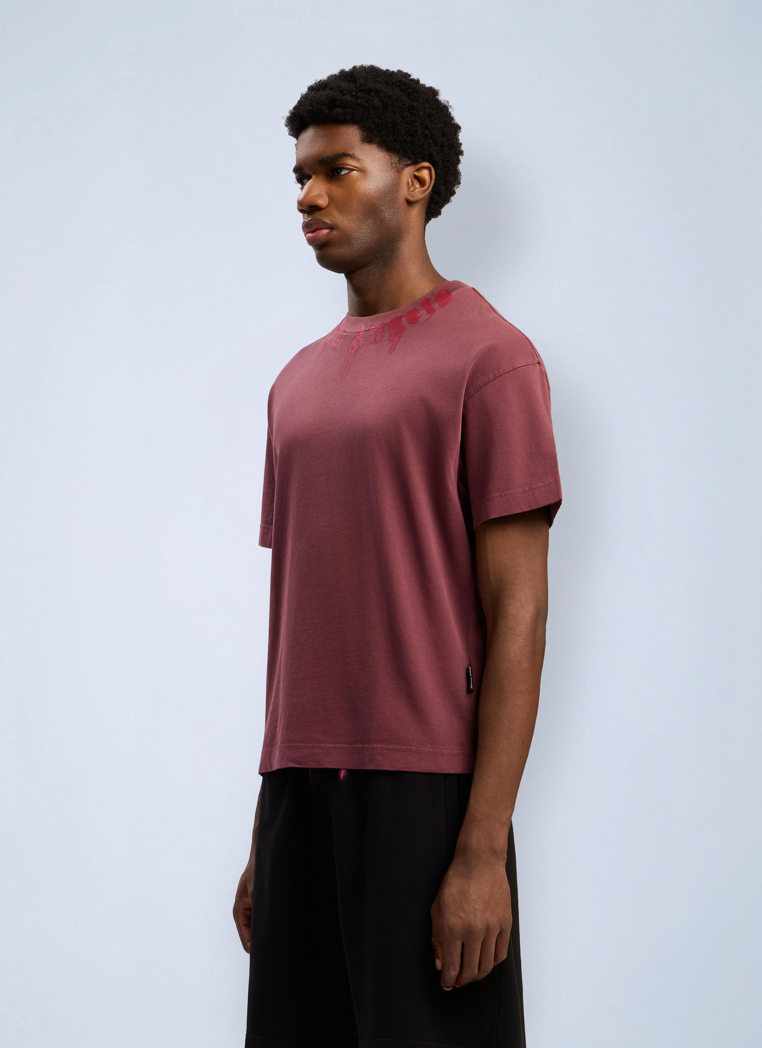 Palm Angels Neck Logo Regular T-Shirt Size US XS / EU 42 / 0 - 3 Thumbnail