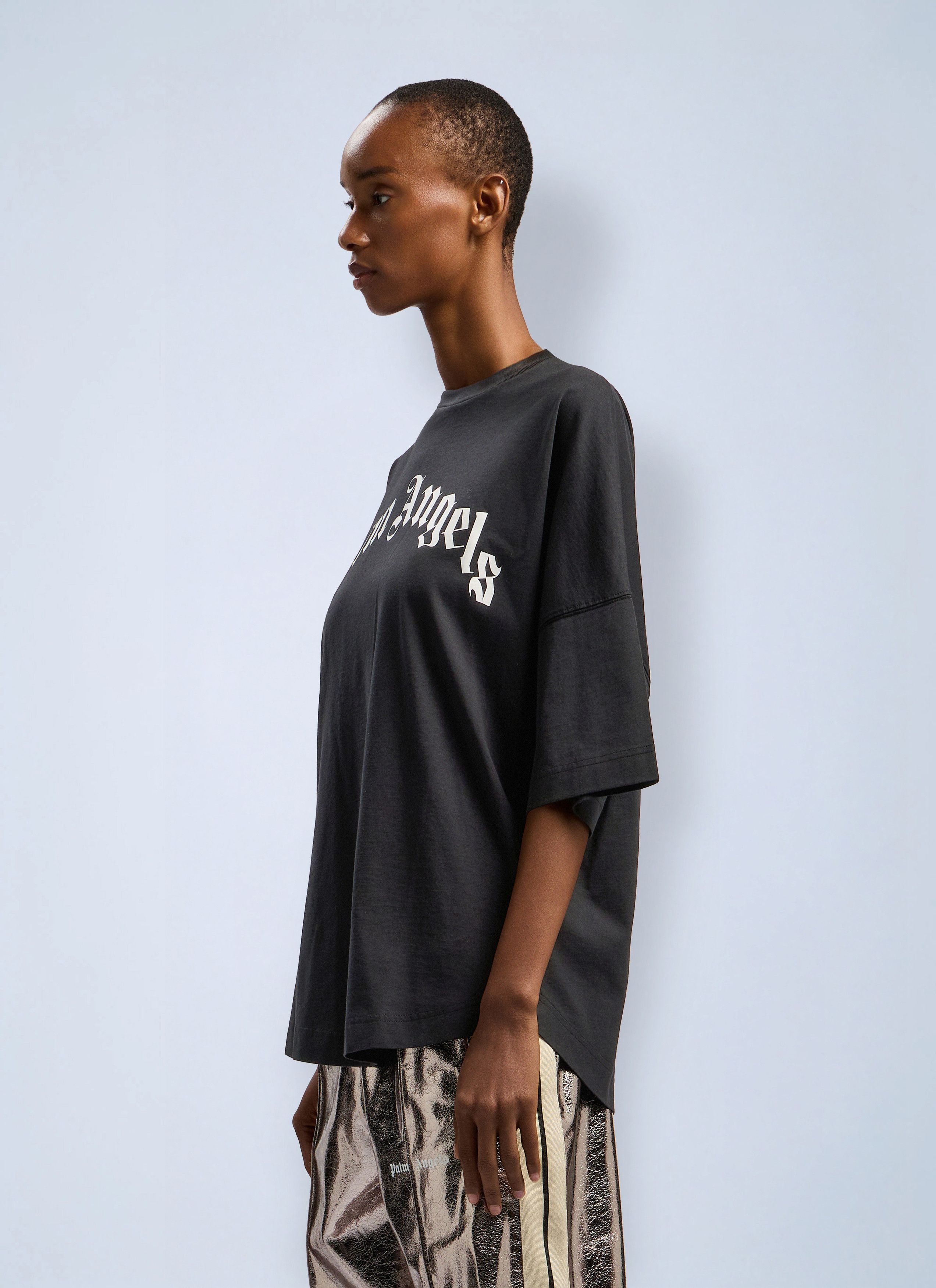 Palm Angels Curved Logo Over T-Shirt Size M / US 6-8 / IT 42-44 - 3 Thumbnail