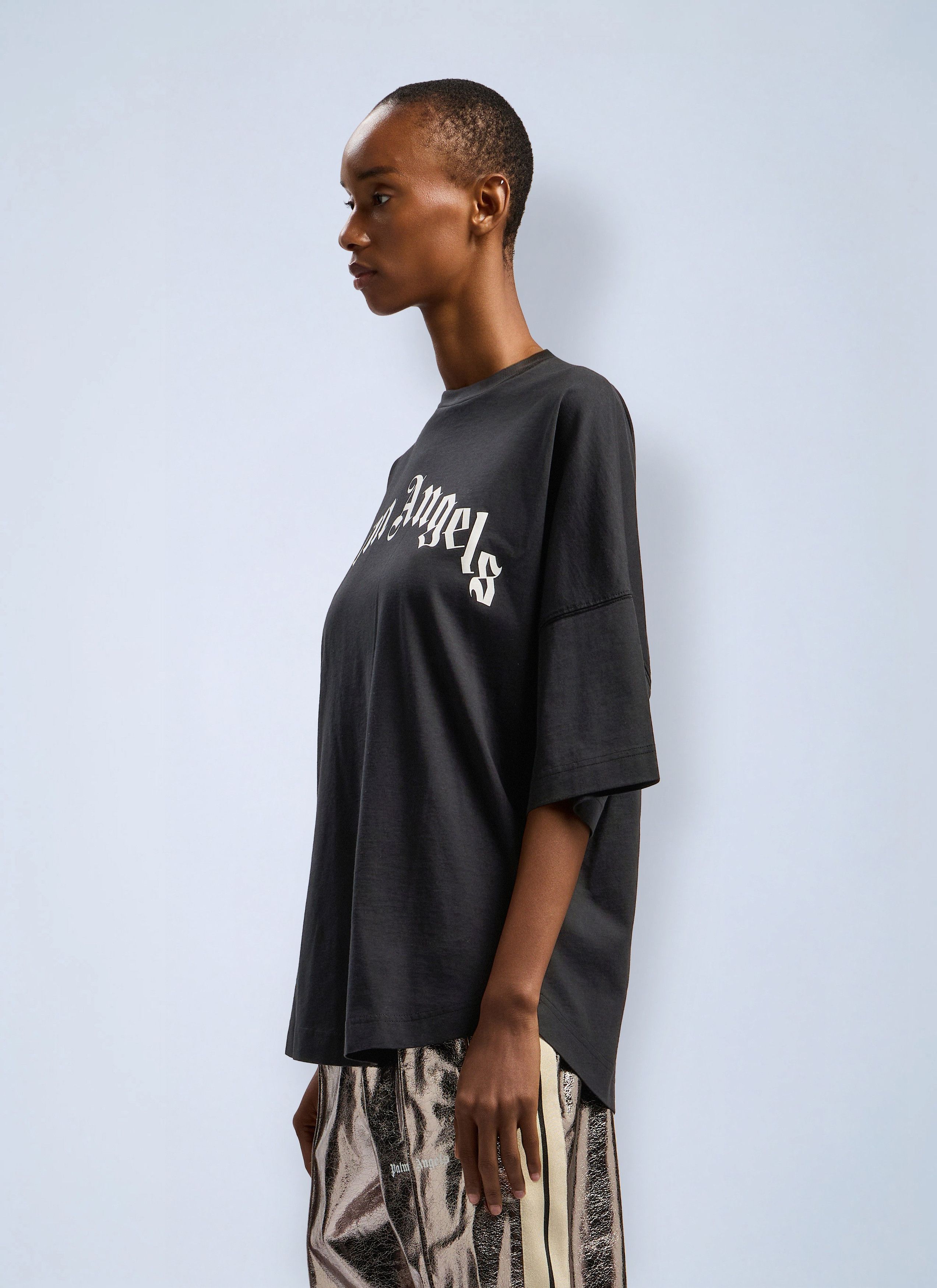 Palm Angels Curved Logo Over T-Shirt Size XS / US 0-2 / IT 36-38 - 3 Thumbnail