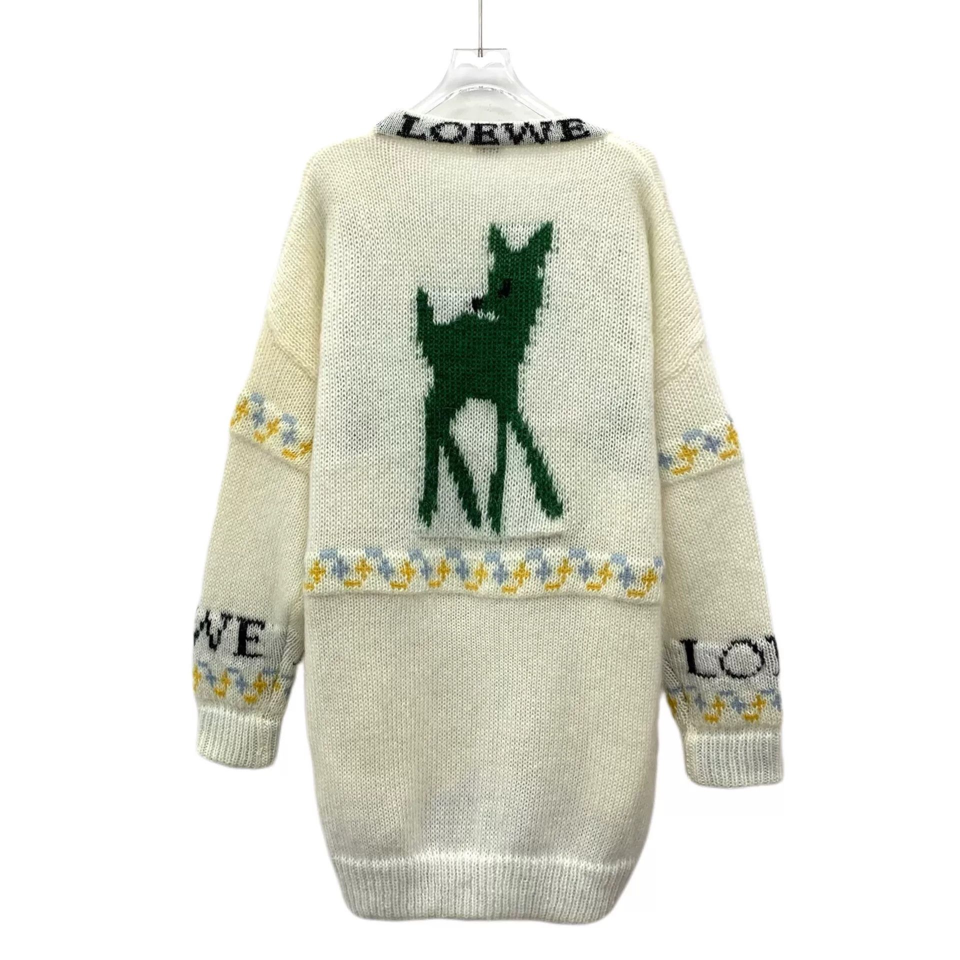 Loewe Loewe White Logo V-Neck Knit Cardigan Size US S / EU 44-46 / 1 - 2 Thumbnail