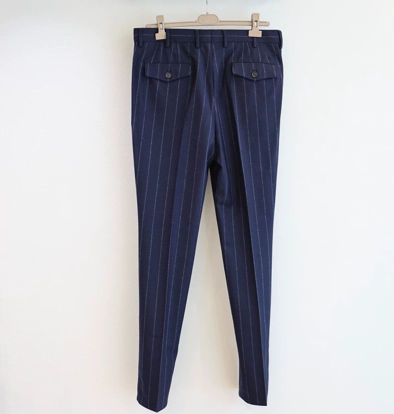 Brunello Cucinelli Brunello Cucinelli Striped Wool Dress Pants Size US 38 / EU 54 - 2 Thumbnail