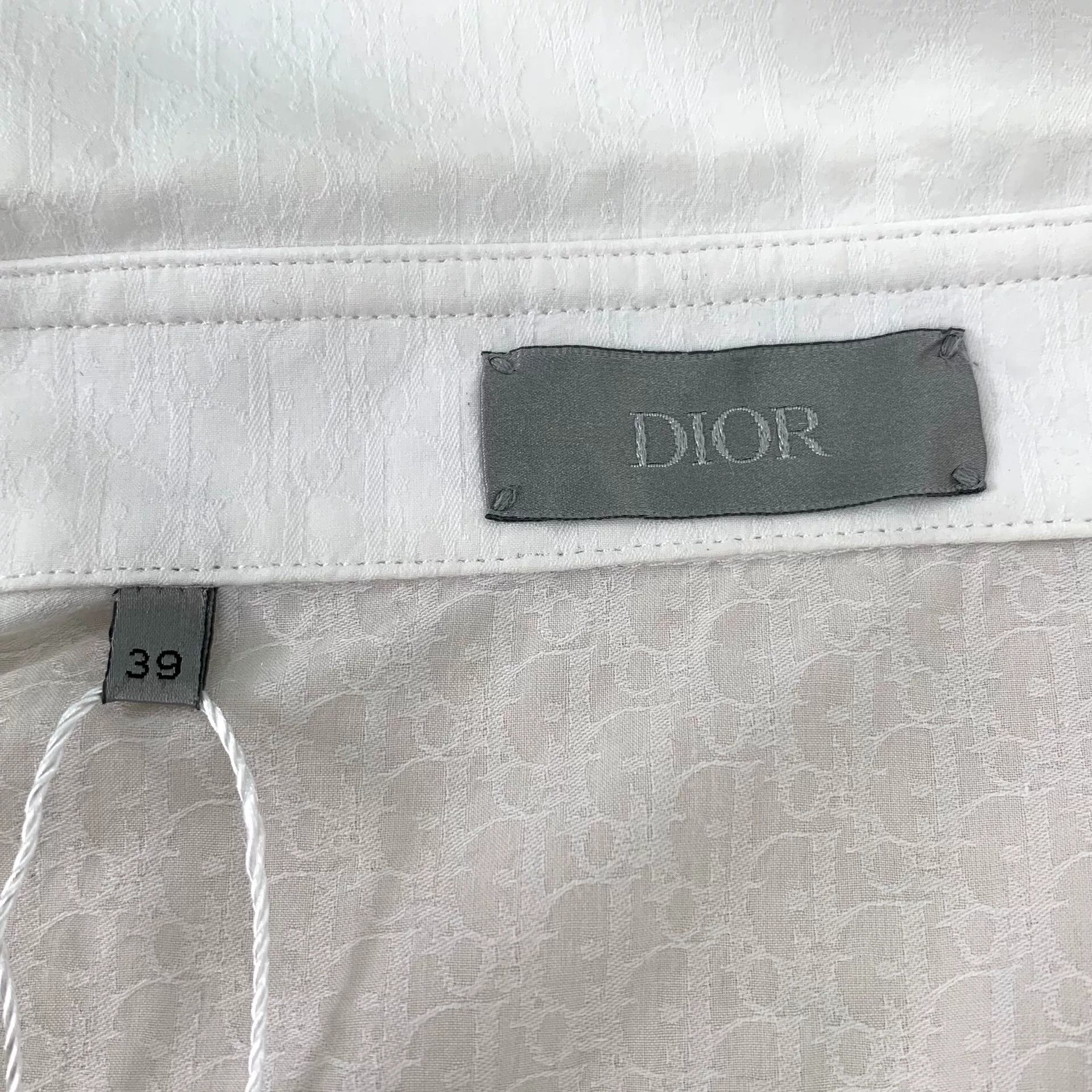 Dior Dior White Logo Monogram Cotton Shirt Size US M / EU 48-50 / 2 - 5 Thumbnail