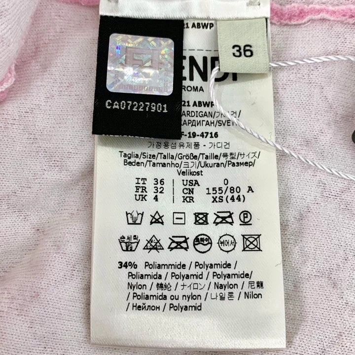 Fendi Fendi Pink Embossed Button Cardigan Size US XS / EU 42 / 0 - 7 Thumbnail