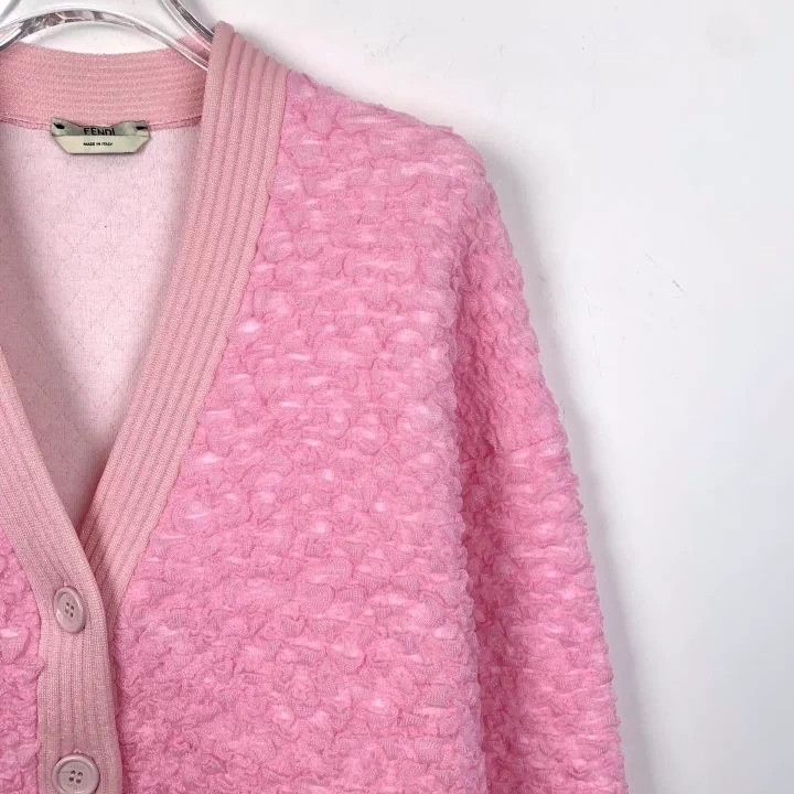 Fendi Fendi Pink Embossed Button Cardigan Size US XS / EU 42 / 0 - 3 Thumbnail