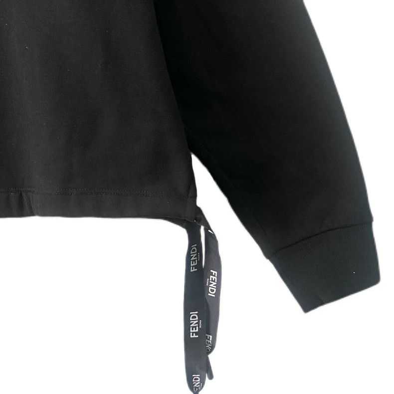 Fendi FENDI Black Embroidered Logo Sweatshirt Size US M / EU 48-50 / 2 - 5 Thumbnail