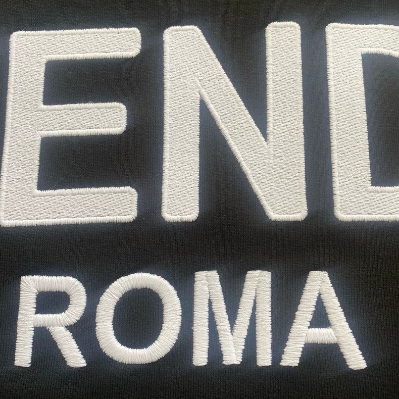Fendi FENDI Black Embroidered Logo Sweatshirt Size US M / EU 48-50 / 2 - 6 Thumbnail