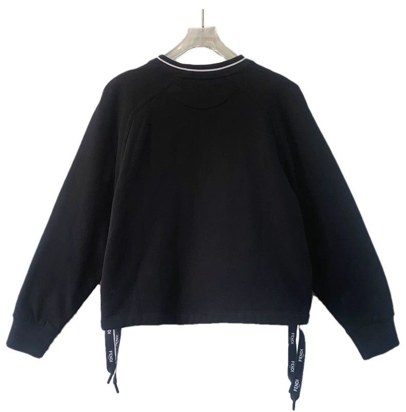 Fendi FENDI Black Embroidered Logo Sweatshirt Size US M / EU 48-50 / 2 - 2 Thumbnail
