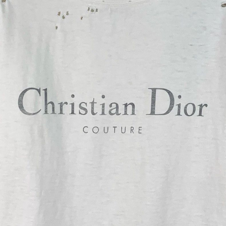 Dior Dior White Distressed Logo Print T-Shirt Size US M / EU 48-50 / 2 - 4 Thumbnail
