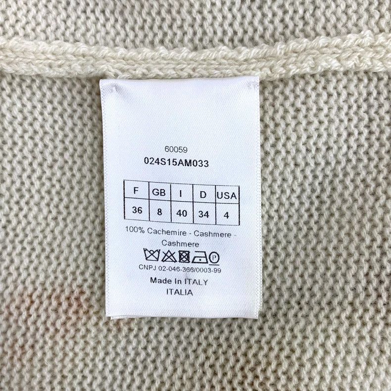 Dior Dior Beige Floral Cashmere Sweater Size US XS / EU 42 / 0 - 7 Thumbnail