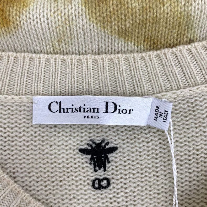Dior Dior Beige Floral Cashmere Sweater Size US XS / EU 42 / 0 - 6 Thumbnail