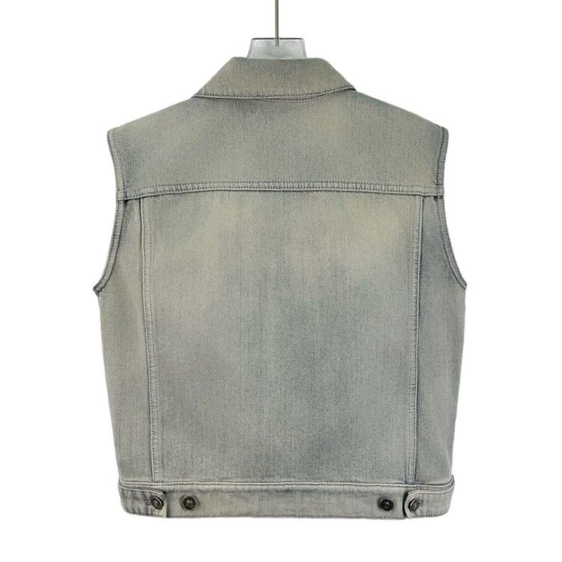 Dior Dior Yellow Denim Vest with Bee Embroidery Size US S / EU 44-46 / 1 - 2 Thumbnail