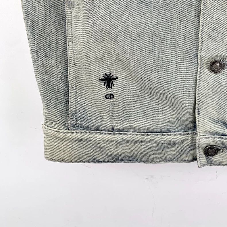 Dior Dior Yellow Denim Vest with Bee Embroidery Size US S / EU 44-46 / 1 - 4 Thumbnail