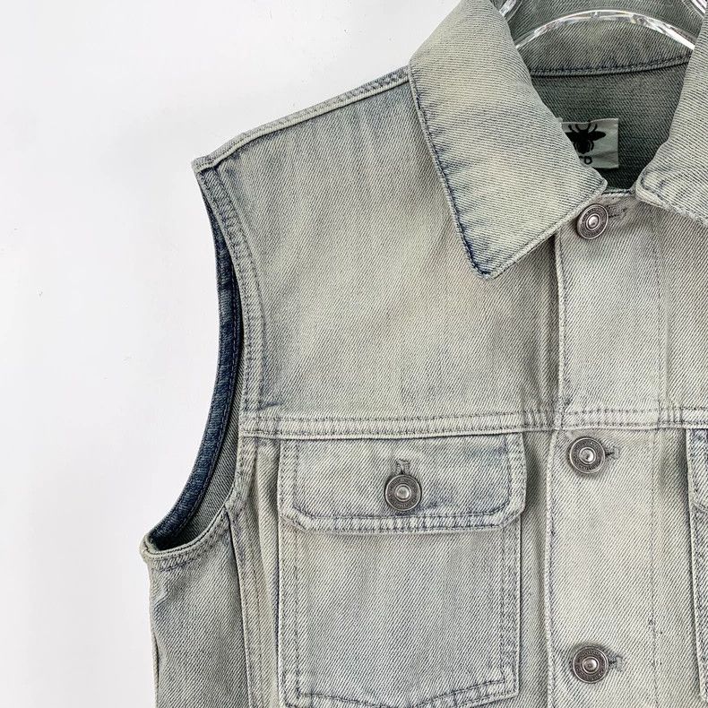 Dior Dior Yellow Denim Vest with Bee Embroidery Size US S / EU 44-46 / 1 - 3 Thumbnail