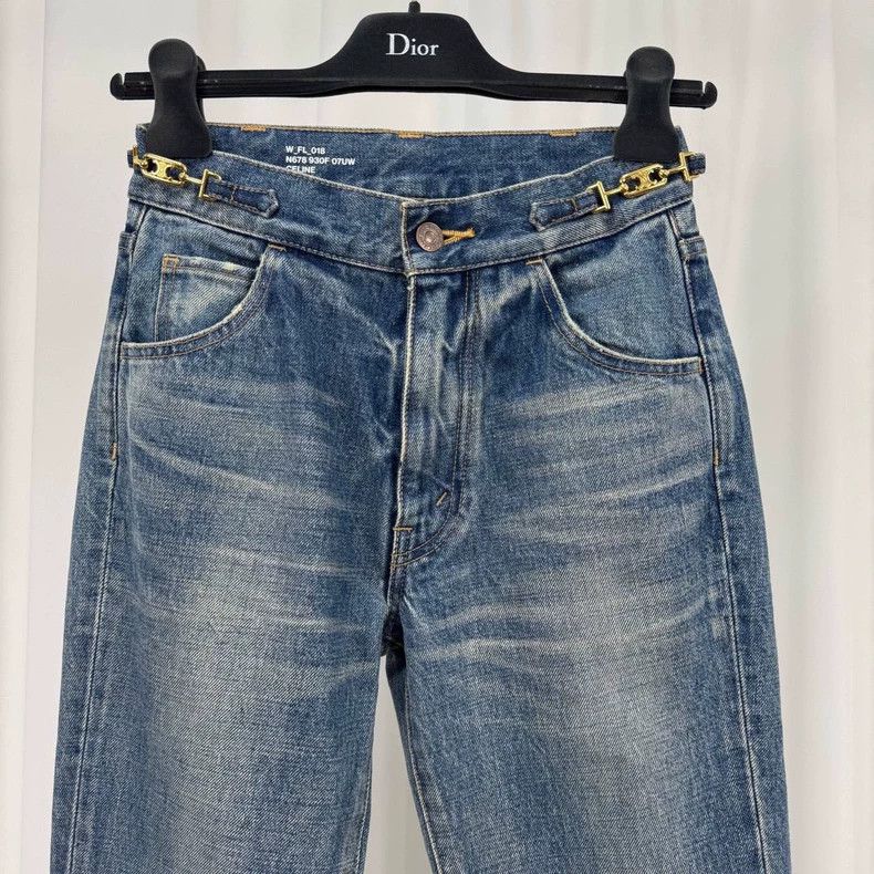 Celine Celine Triomphe Gold Buckle Washed Jeans Size US 26 / EU 42 - 3 Thumbnail
