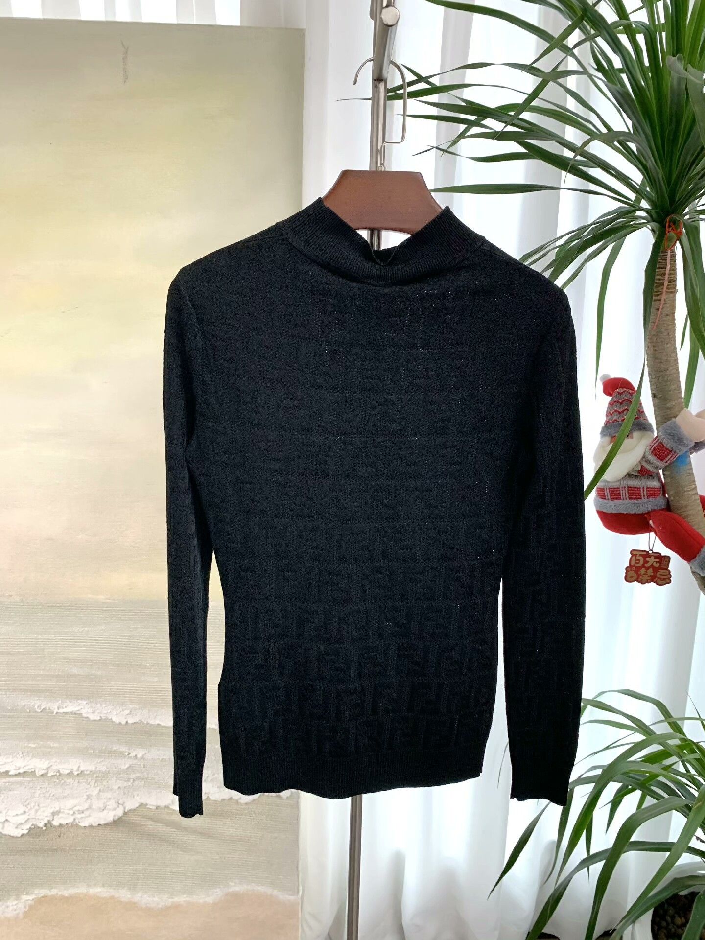 Fendi Fendi Black Patterned Knit Sweater Size US S / EU 44-46 / 1 - 2 Thumbnail