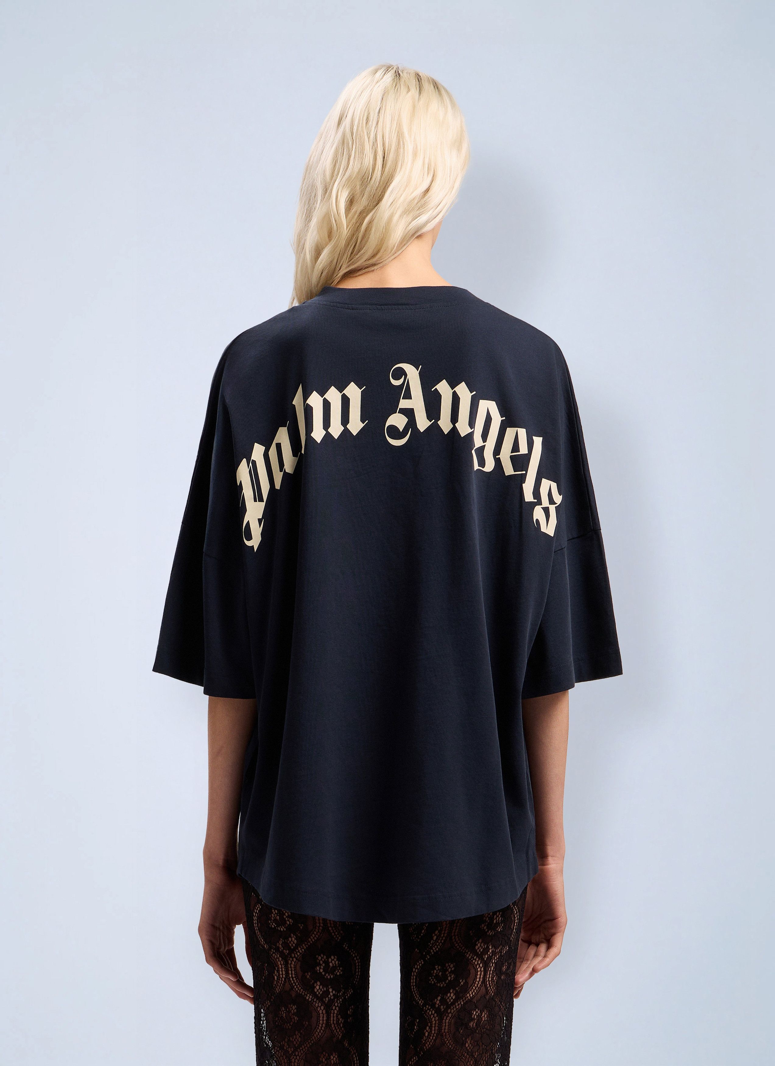 Palm Angels Curved Logo Collar Over T-Shirt Size XS / US 0-2 / IT 36-38 - 4 Thumbnail