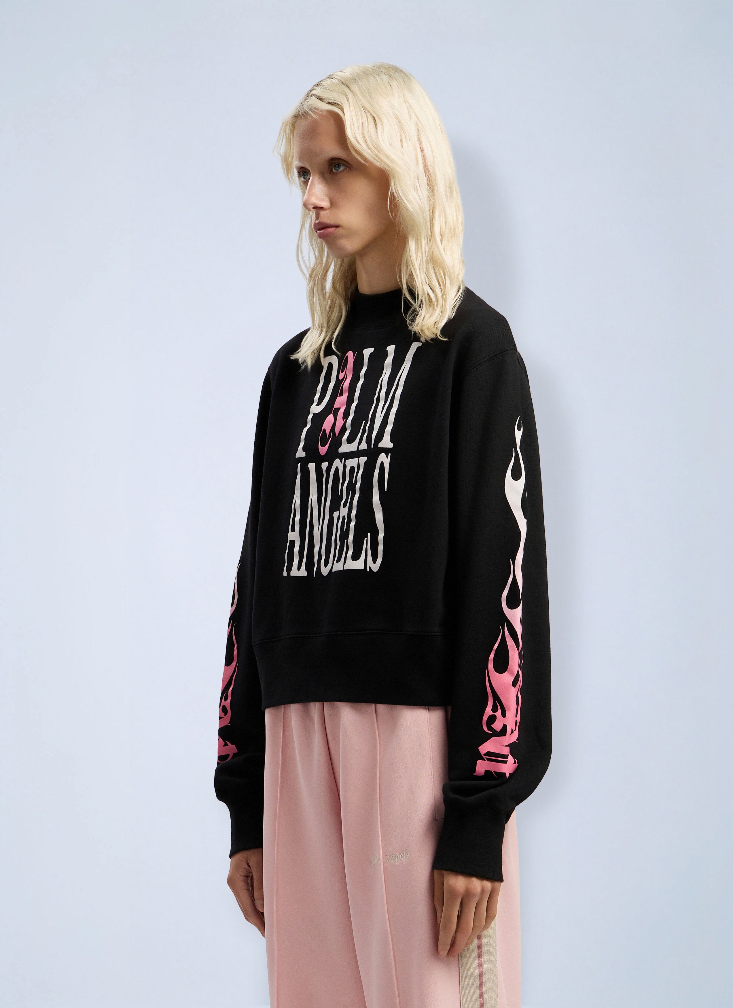 Palm Angels Flames Fitted Crew Sweatshirt Size S / US 4 / IT 40 - 3 Thumbnail