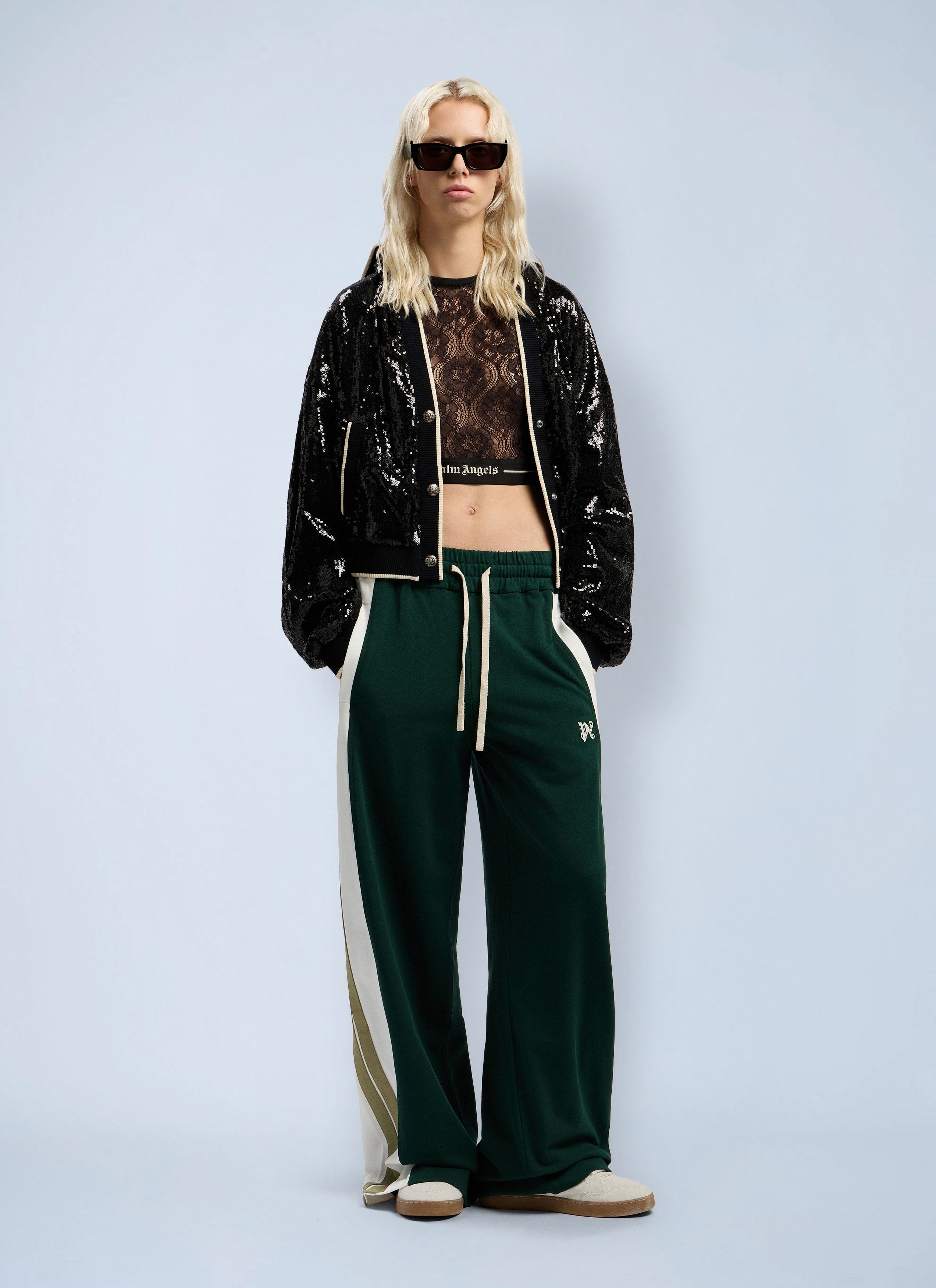 Palm Angels Classic Logo Lace Top Size L / US 10 / IT 46 - 2 Thumbnail