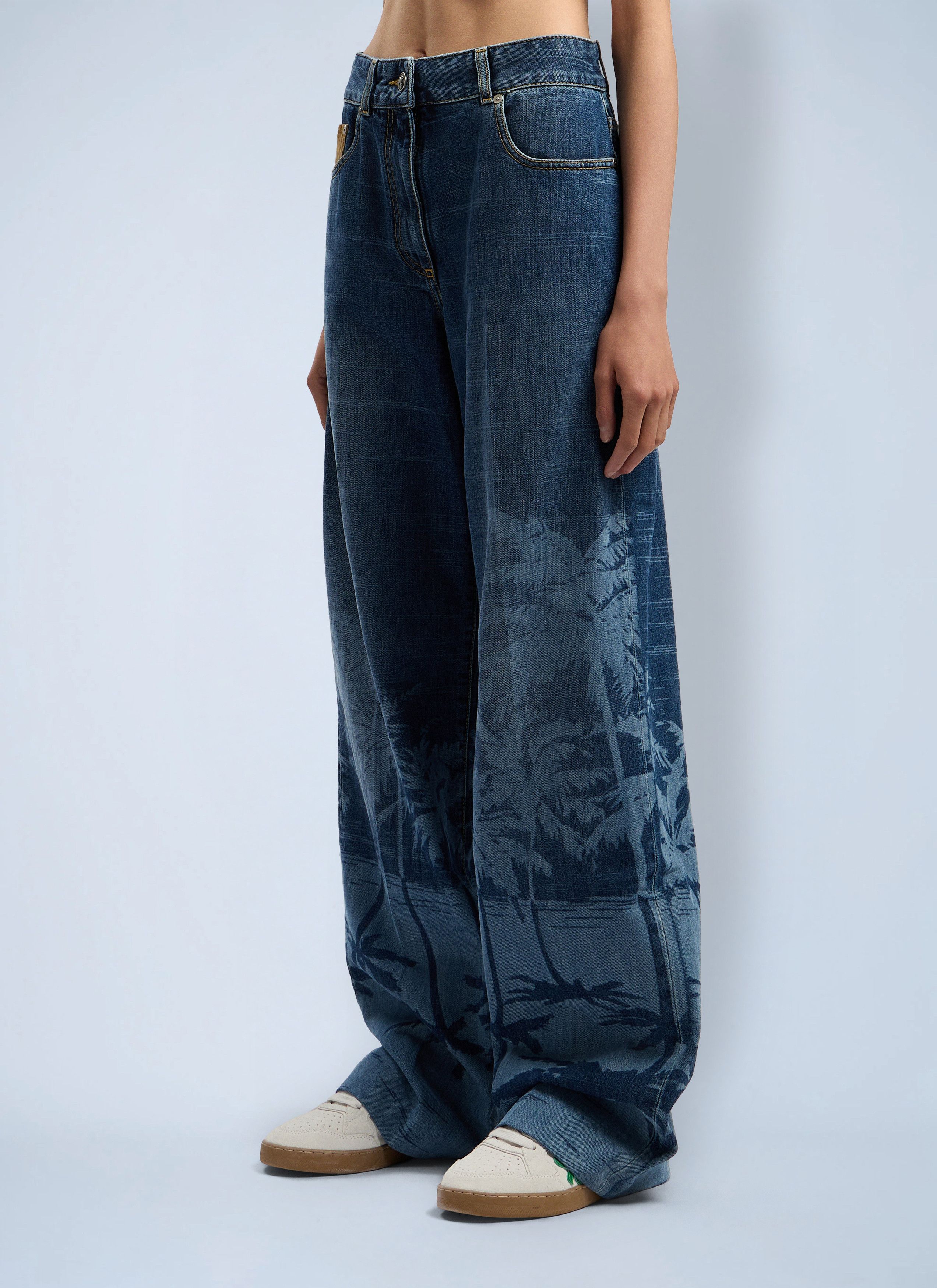 Palm Angels Palms Loose Denim Pants Size 25" / US 0 / IT 36 - 3 Thumbnail