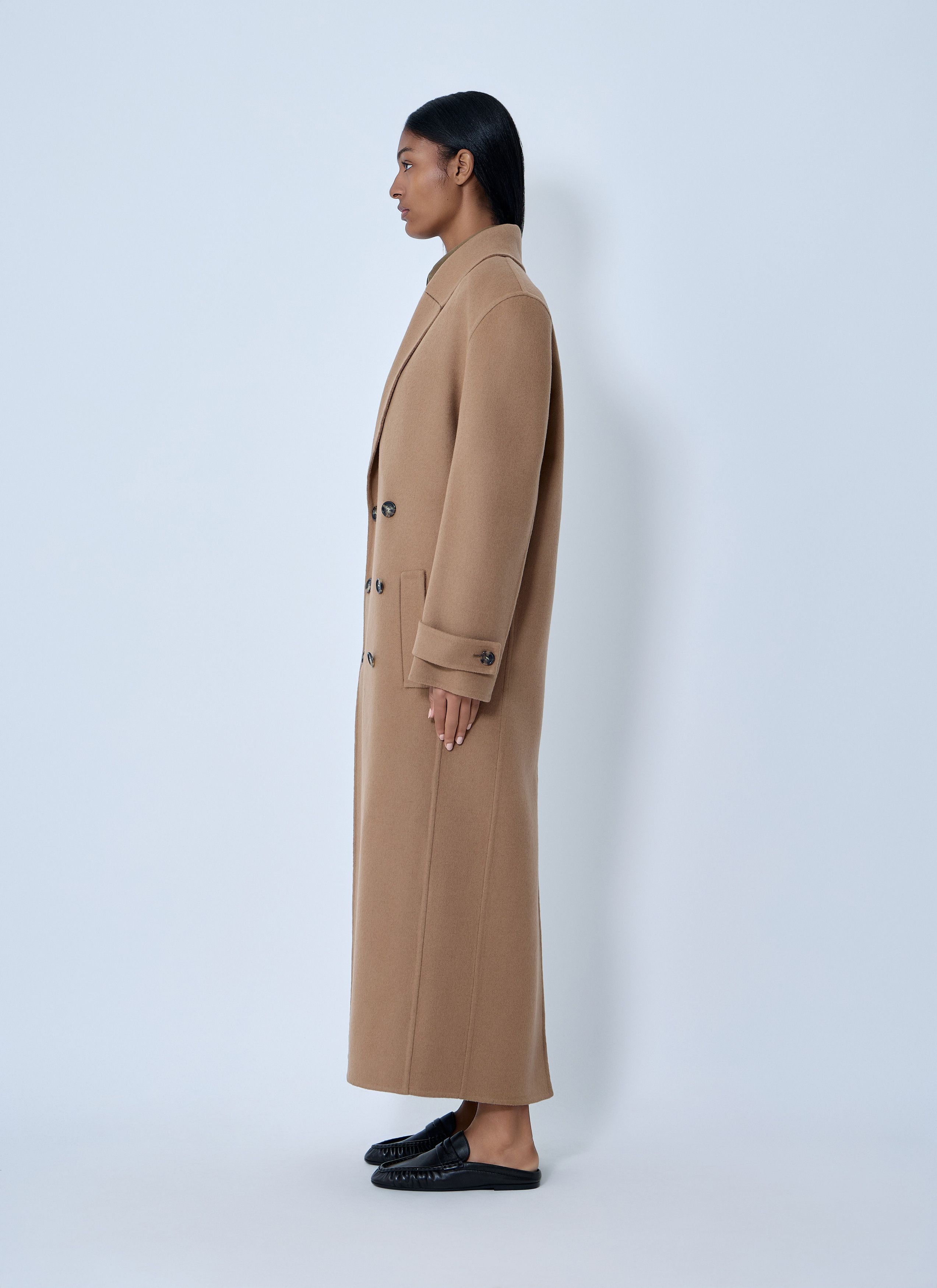 Saint Laurent Paris Brushed Cashmere-And-Wool-Blend Coat Size S / US 4 / IT 40 - 3 Thumbnail