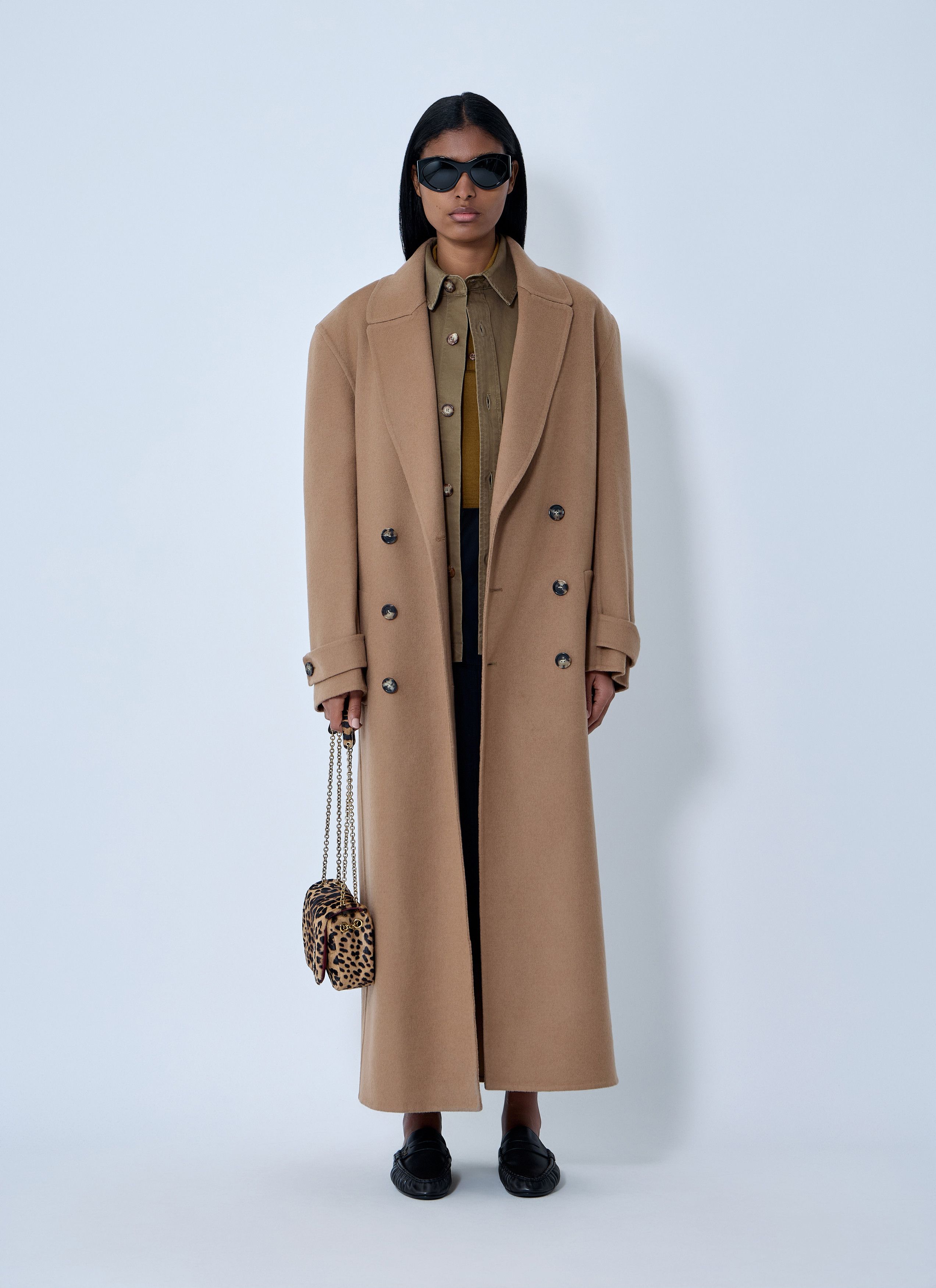 Saint Laurent Paris Brushed Cashmere-And-Wool-Blend Coat Size S / US 4 / IT 40 - 2 Thumbnail