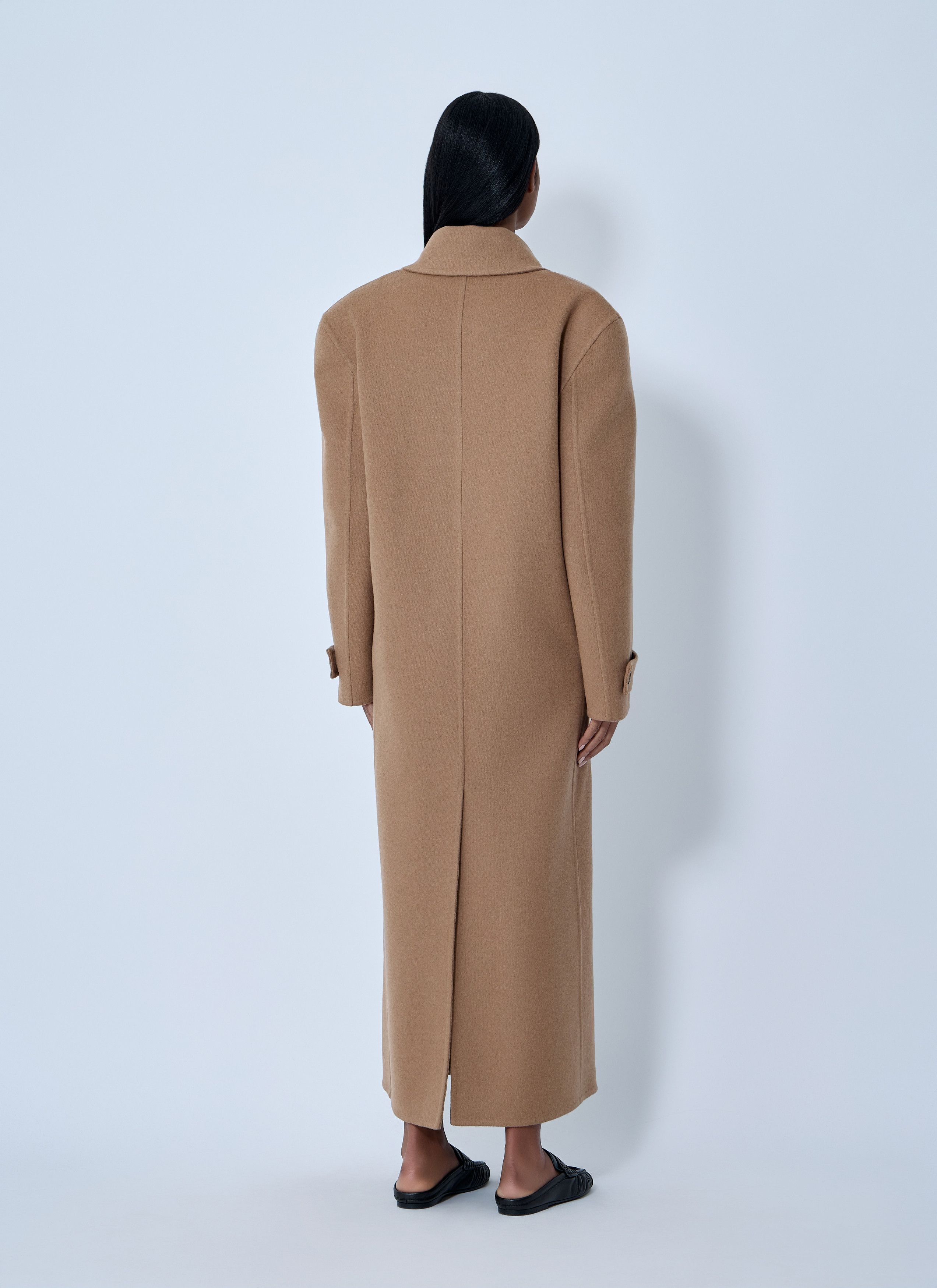 Saint Laurent Paris Brushed Cashmere-And-Wool-Blend Coat Size S / US 4 / IT 40 - 4 Thumbnail