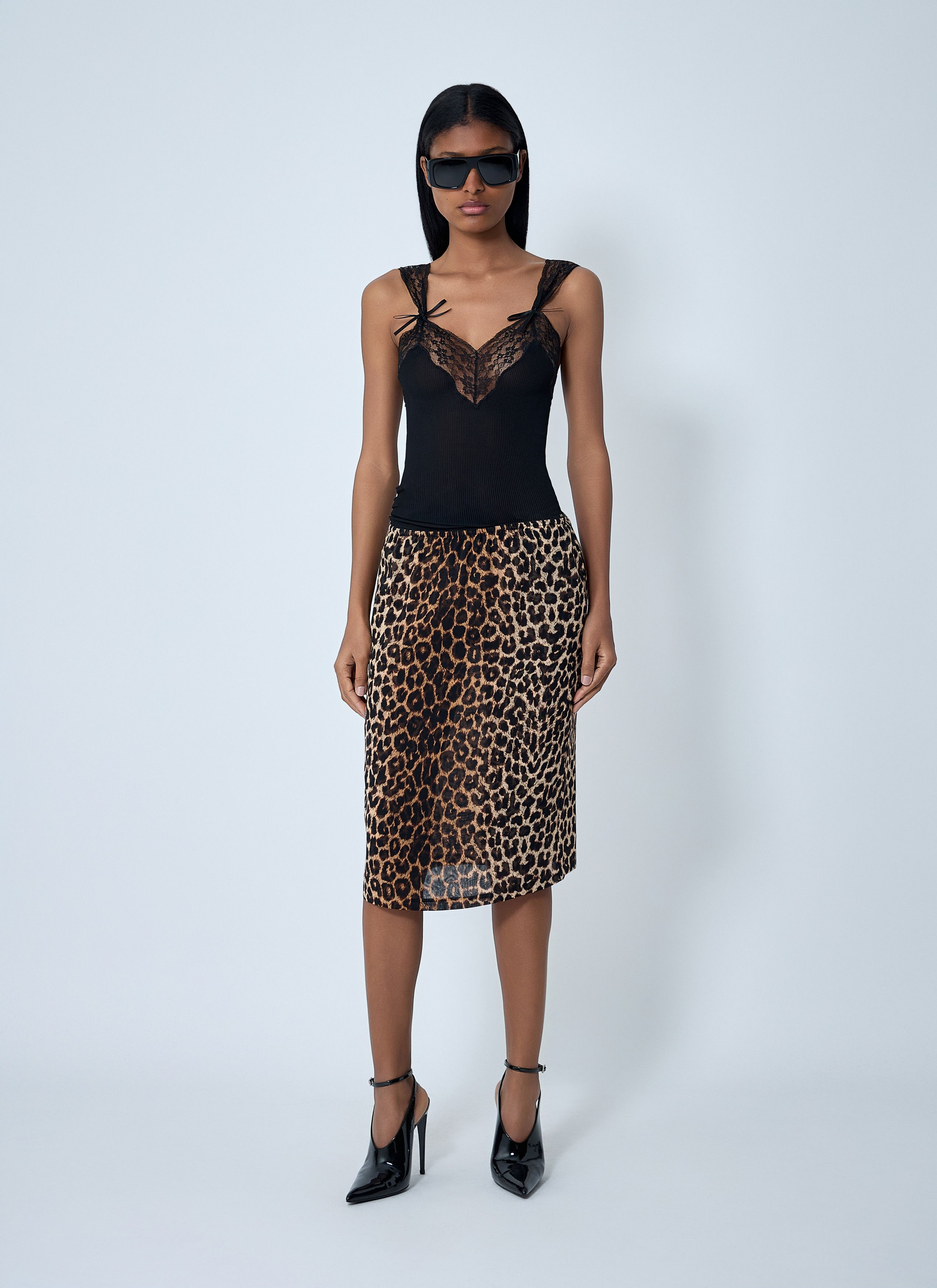 Saint Laurent Paris Leopard Print Skirt Size 27" / US 4 / IT 40 - 2 Thumbnail