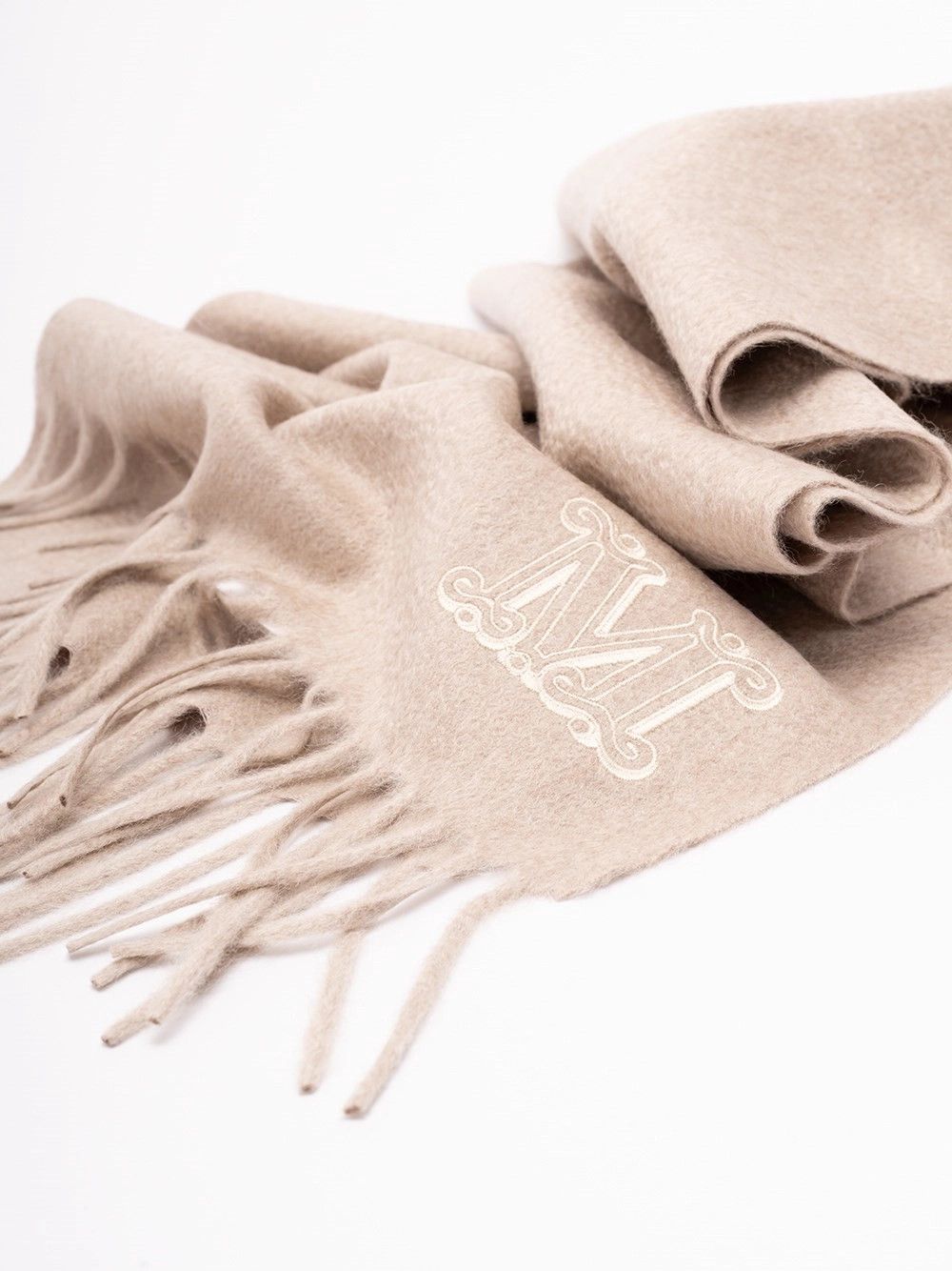 Max Mara Monogram Embroidered Cashmere Stole Size ONE SIZE - 2 Thumbnail