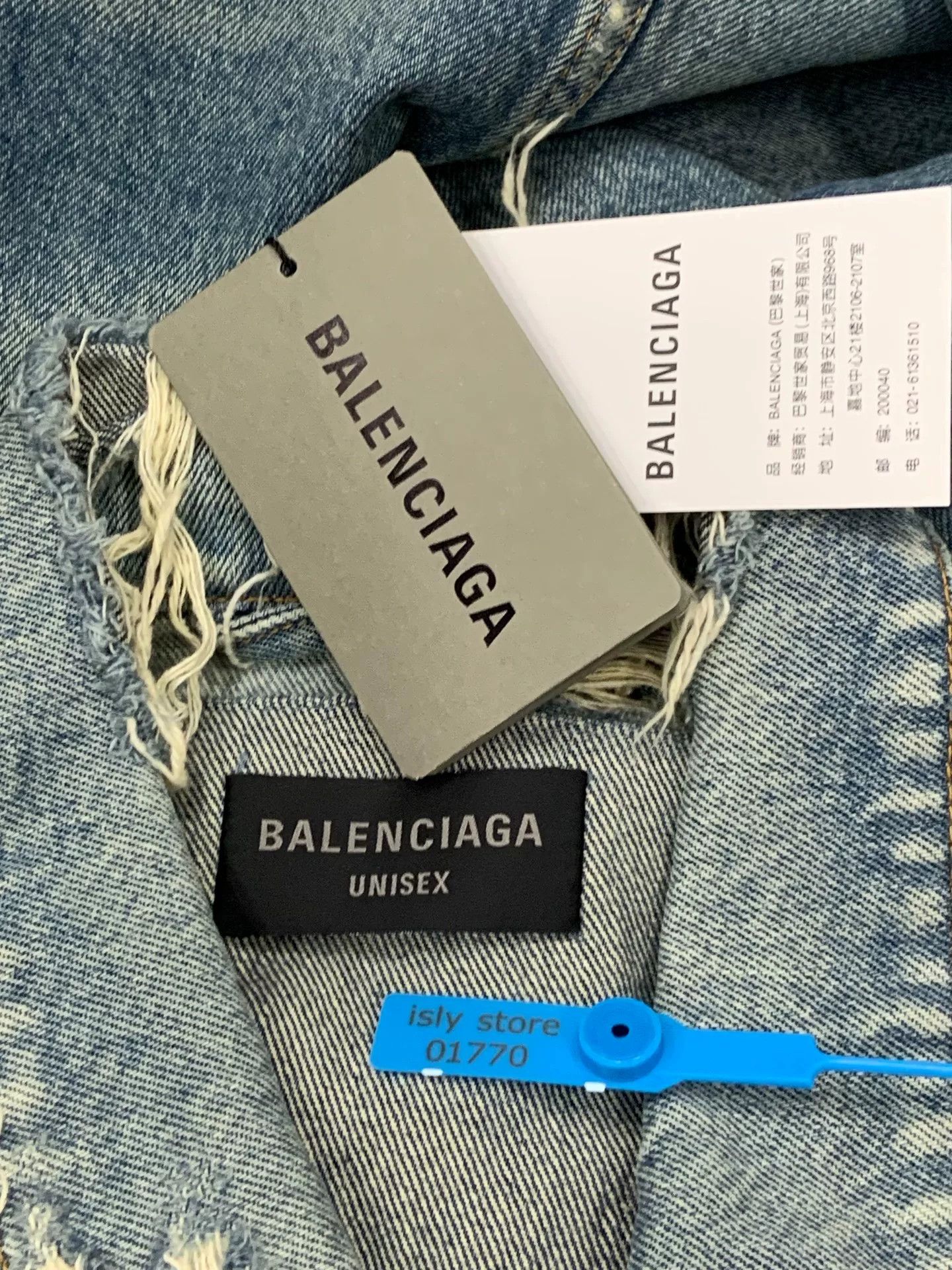 Balenciaga Balenciaga Distressed Denim Jacket Men Size US S / EU 44-46 / 1 - 4 Thumbnail
