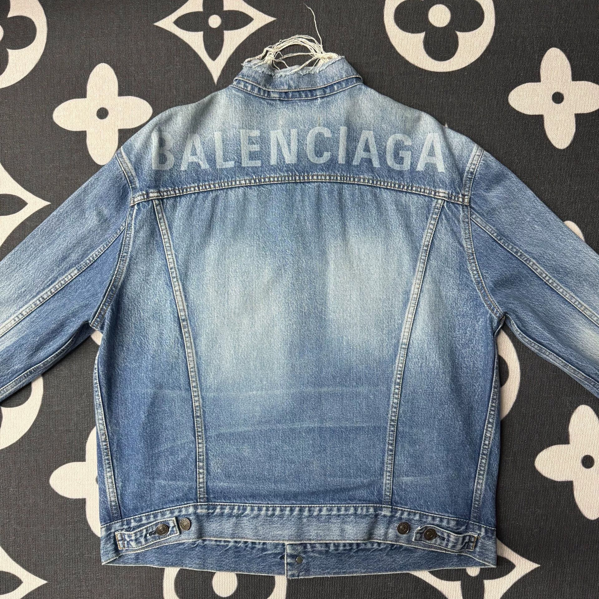 Balenciaga Balenciaga Denim Logo Jacket Size US XS / EU 42 / 0 - 3 Thumbnail
