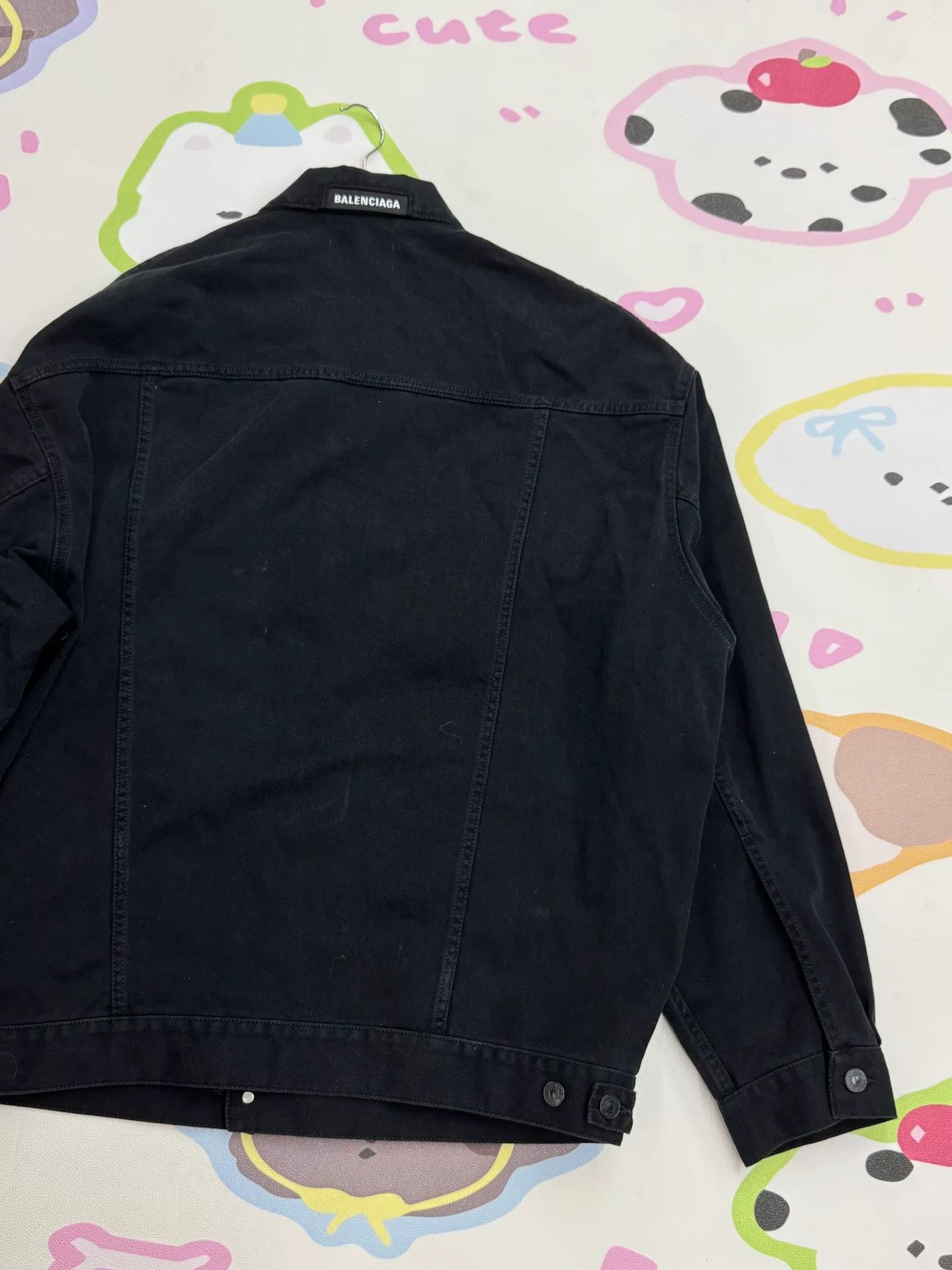Balenciaga Balenciaga Logo Collar Denim Jacket Size US XS / EU 42 / 0 - 5 Thumbnail