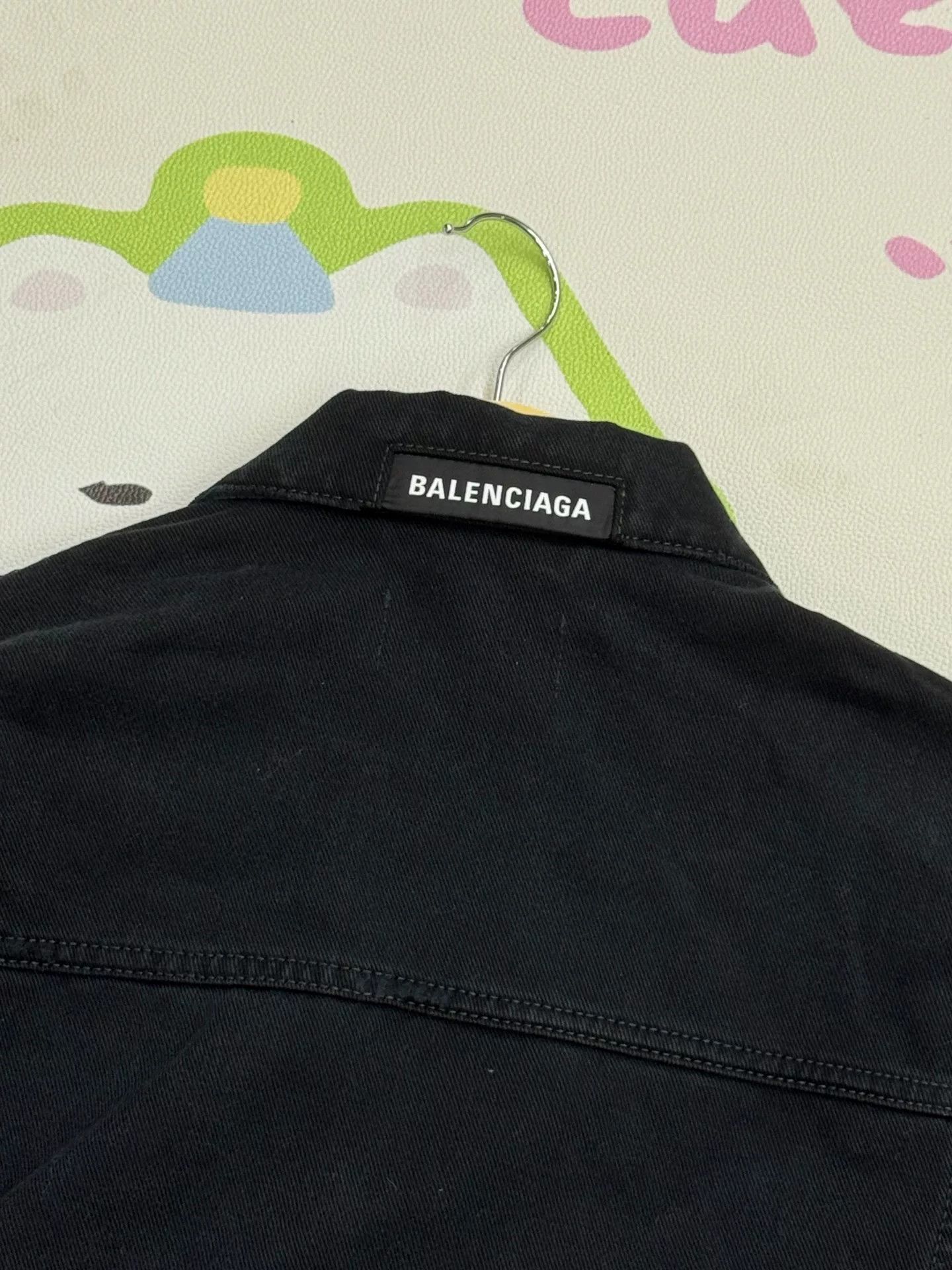 Balenciaga Balenciaga Logo Collar Denim Jacket Size US XS / EU 42 / 0 - 6 Thumbnail