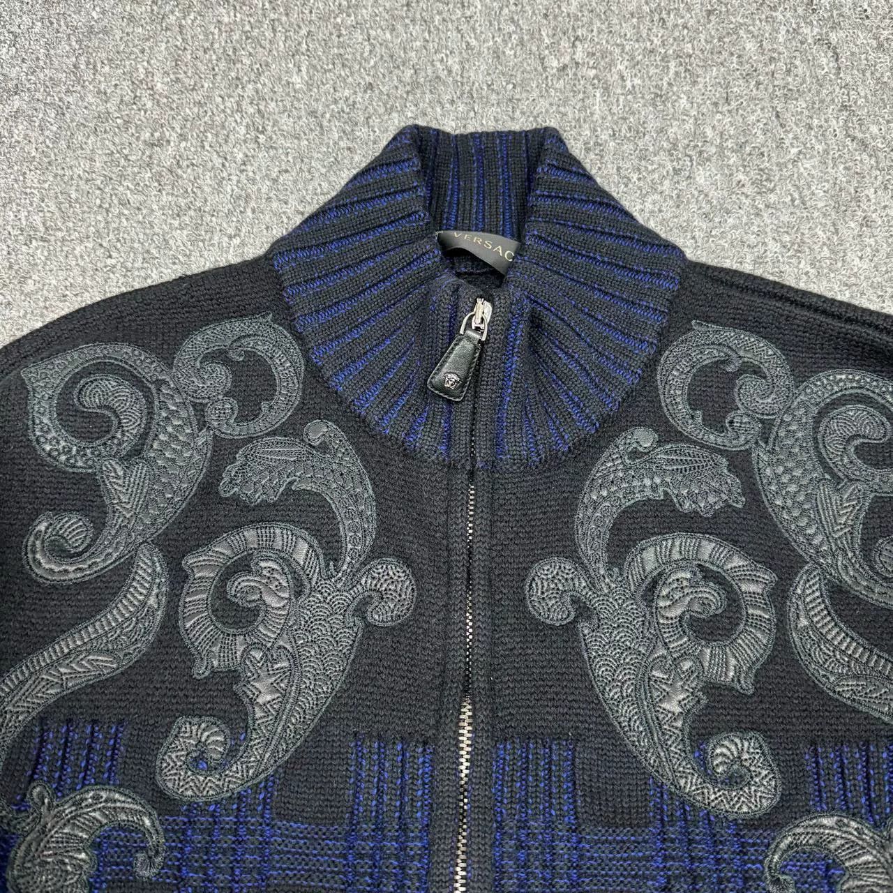 Versace Versace Blue Cashmere Knit Jacket Size US L / EU 52-54 / 3 - 3 Thumbnail