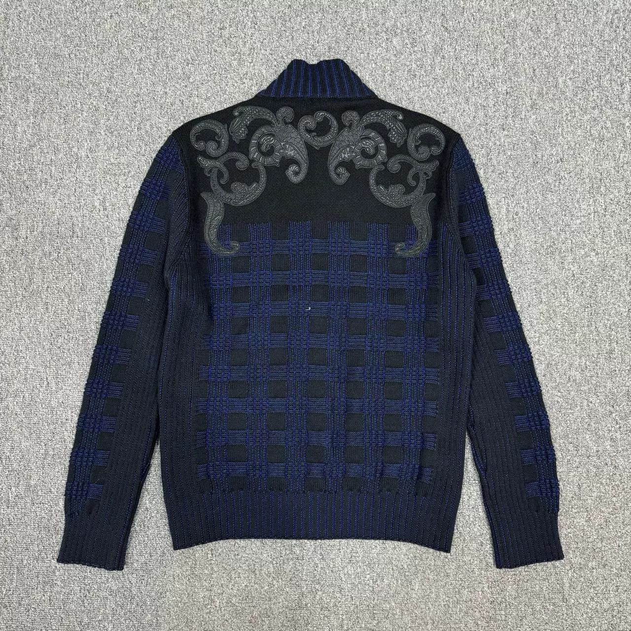 Versace Versace Blue Cashmere Knit Jacket Size US L / EU 52-54 / 3 - 2 Thumbnail