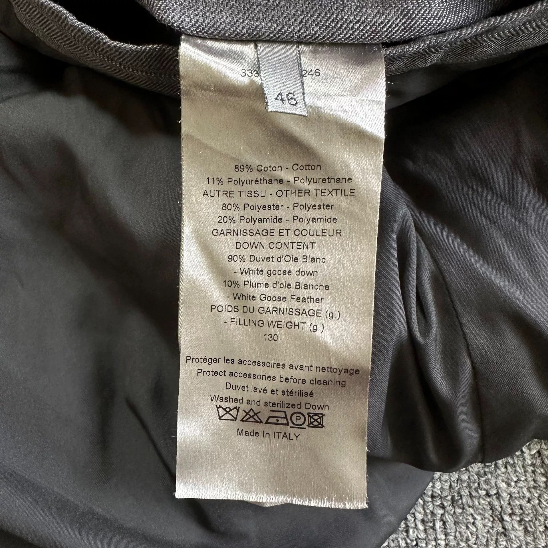 Dior Dior Homme Light Grey Down Jacket Size US S / EU 44-46 / 1 - 5 Thumbnail