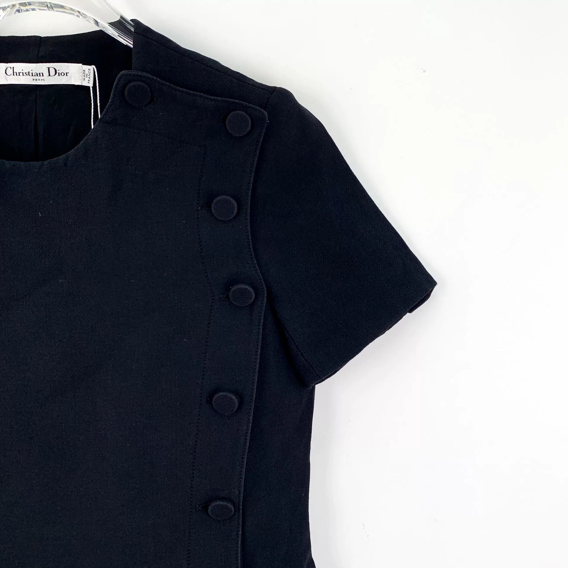 Dior dior black cotton short sleeve dress Size US 34 / EU 50 - 3 Thumbnail