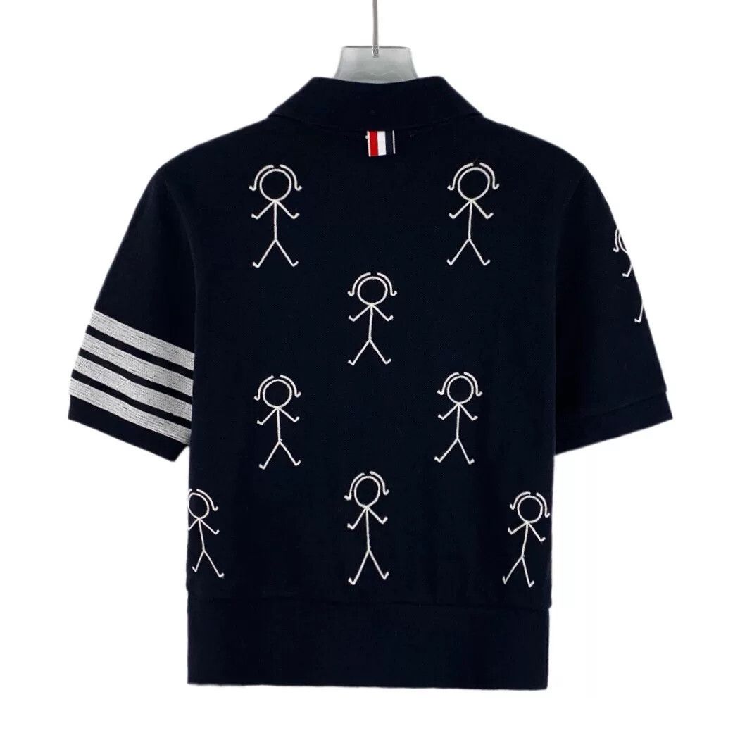 Thom Browne thom browne navy classic polo shirt Size US M / EU 48-50 / 2 - 2 Thumbnail