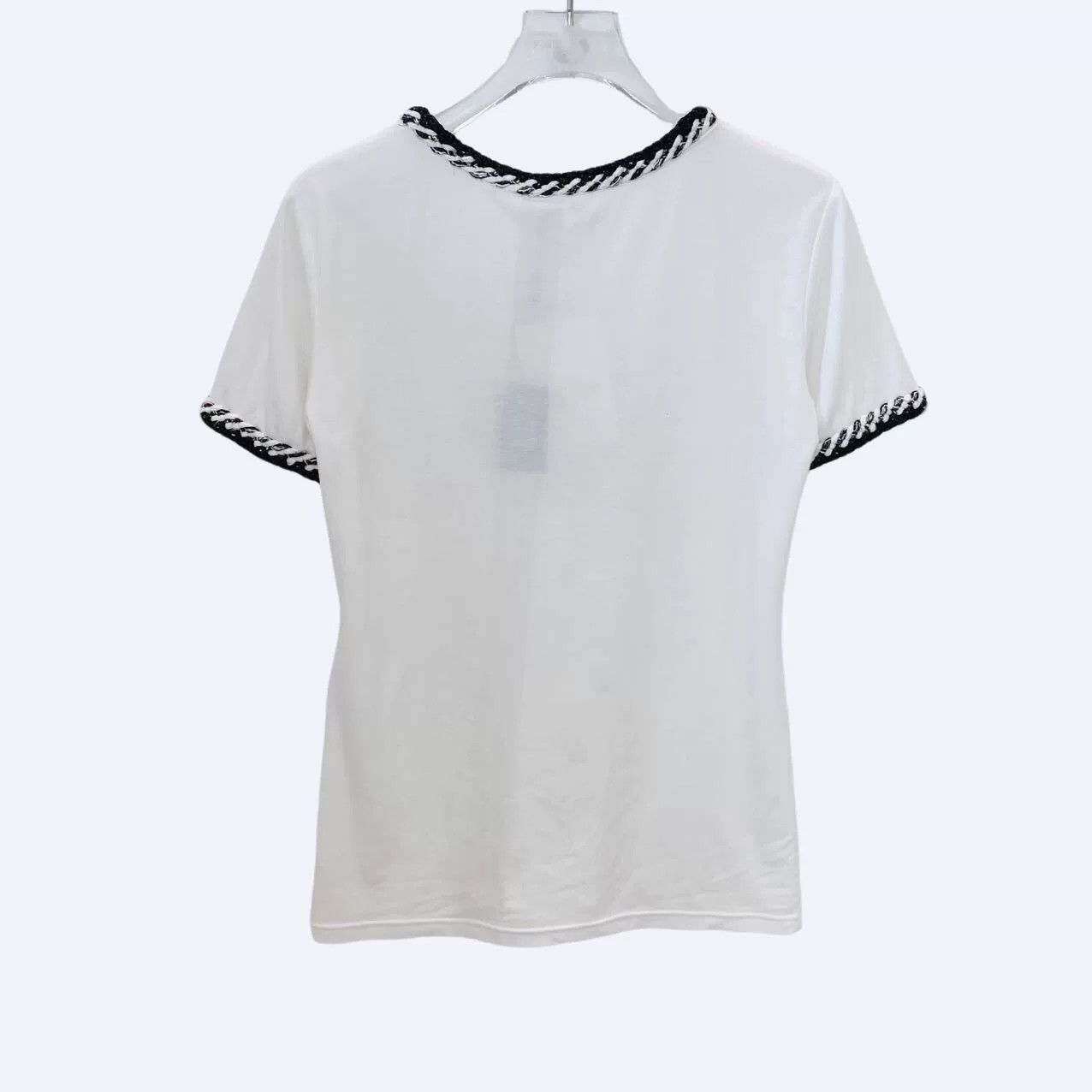 Chanel chanel white embroidered short sleeve t-shirt Size US XXS / EU 40 - 2 Thumbnail
