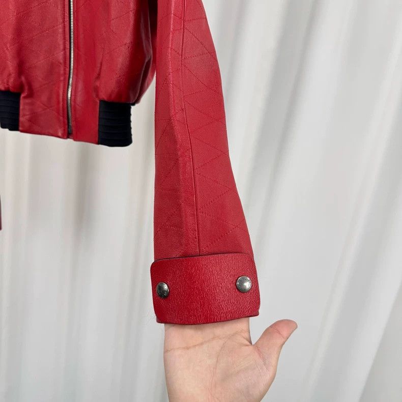Louis Vuitton Louis Vuitton Red Leather Jacket Size US XS / EU 42 / 0 - 4 Thumbnail